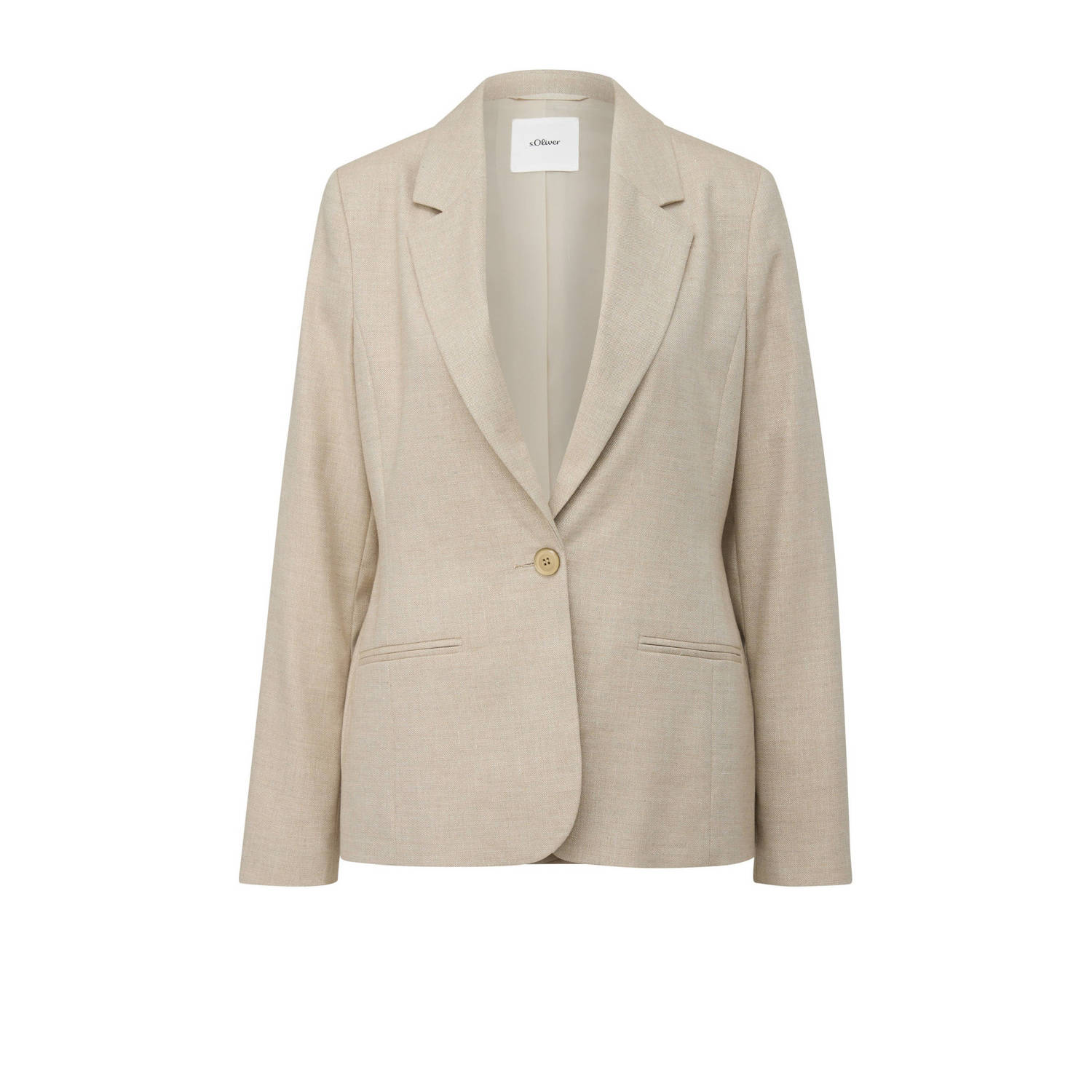 S.Oliver BLACK LABEL rechtvallende blazer beige lichtbruin