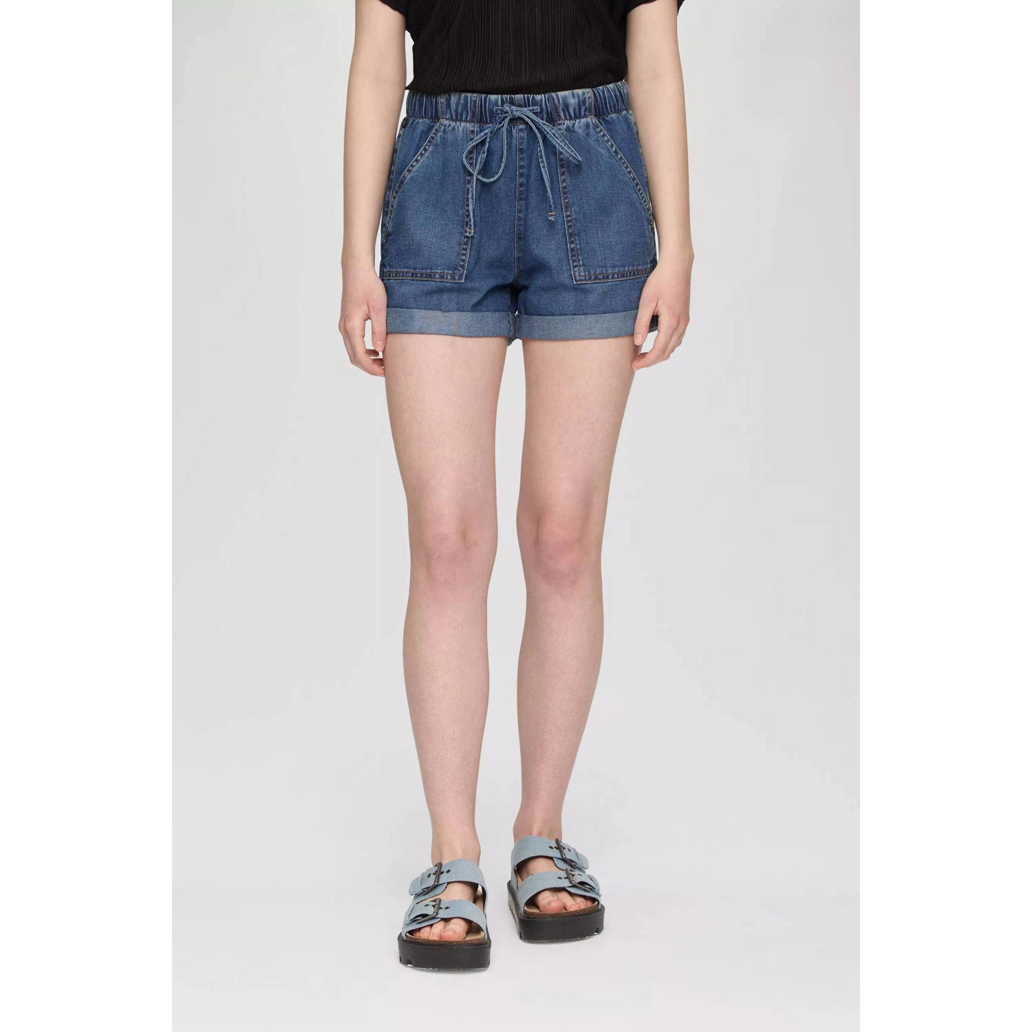 Q S by s.Oliver regular fit denim short dark blue