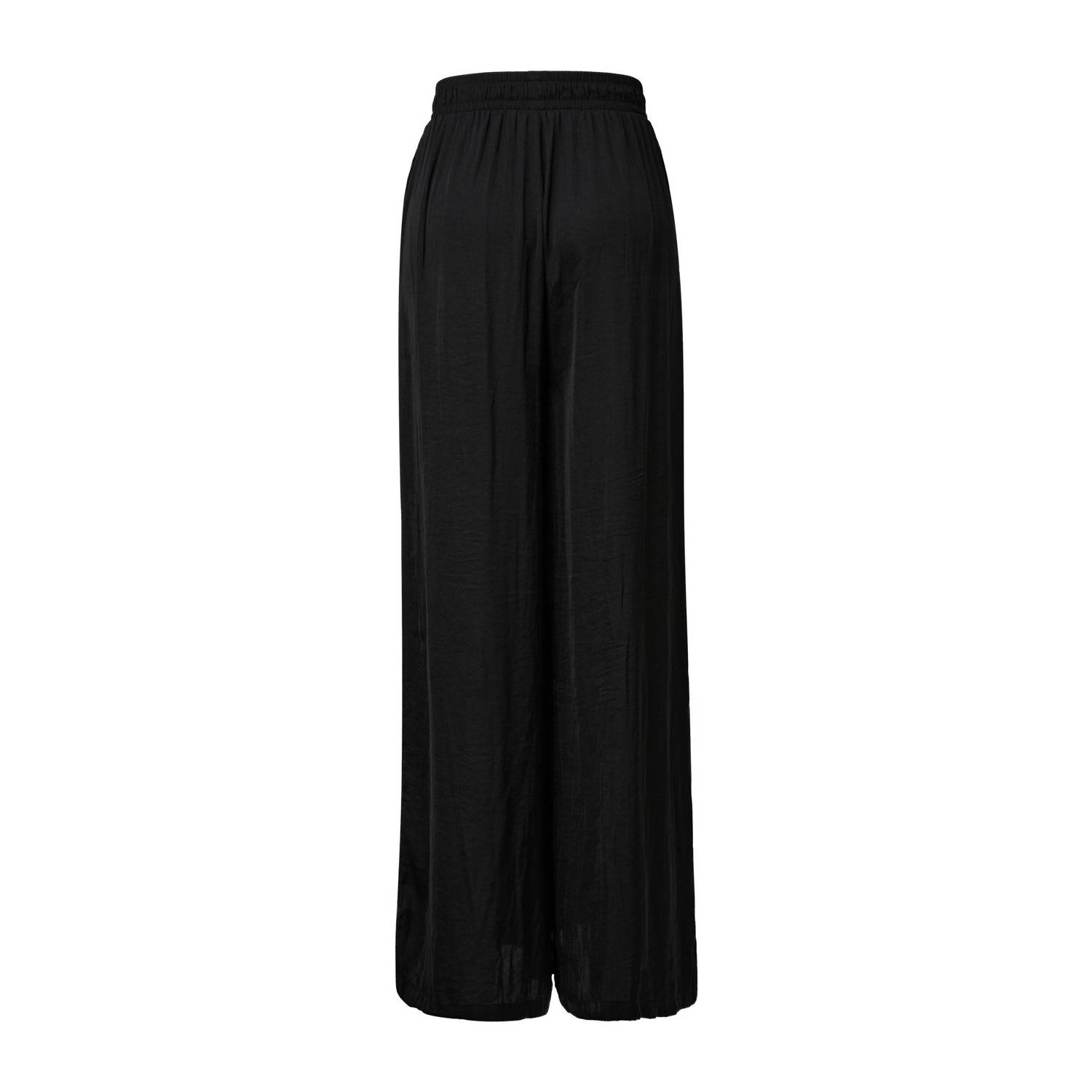 Q S by s.Oliver high waist wide leg broek zwart
