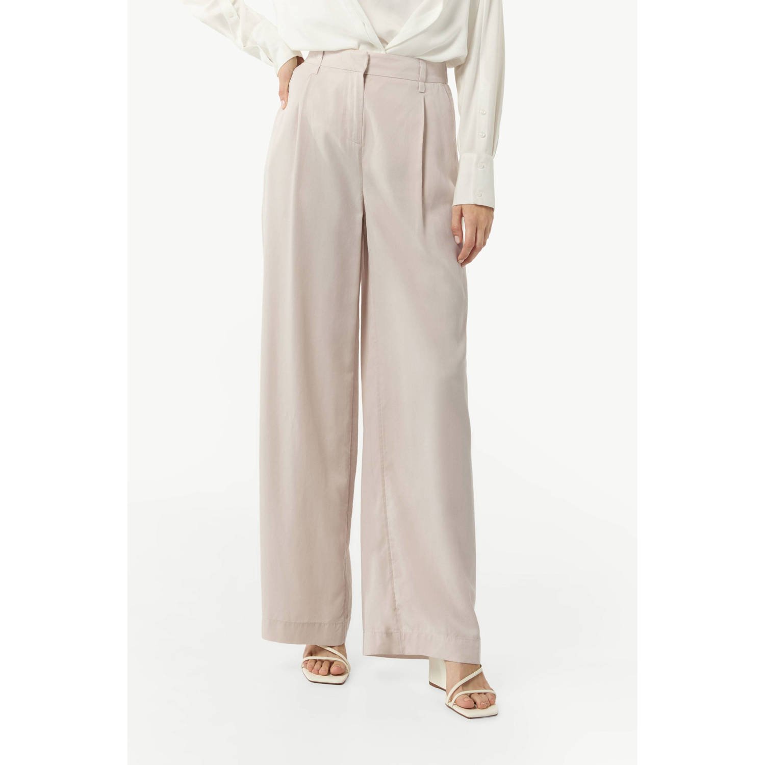 comma wide leg pantalon ecru