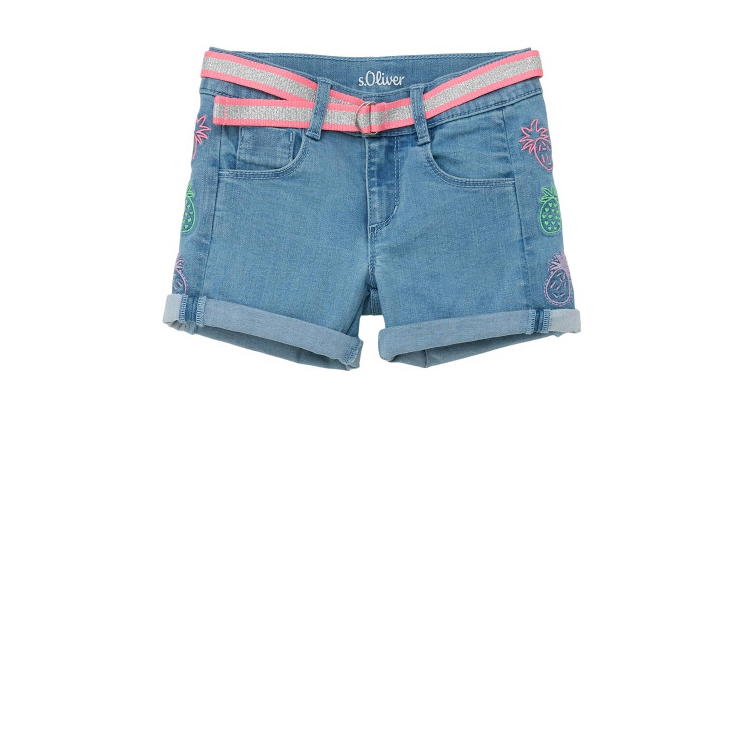 S.Oliver denim short medium blue denim Korte broek Blauw Meisjes Katoen 122