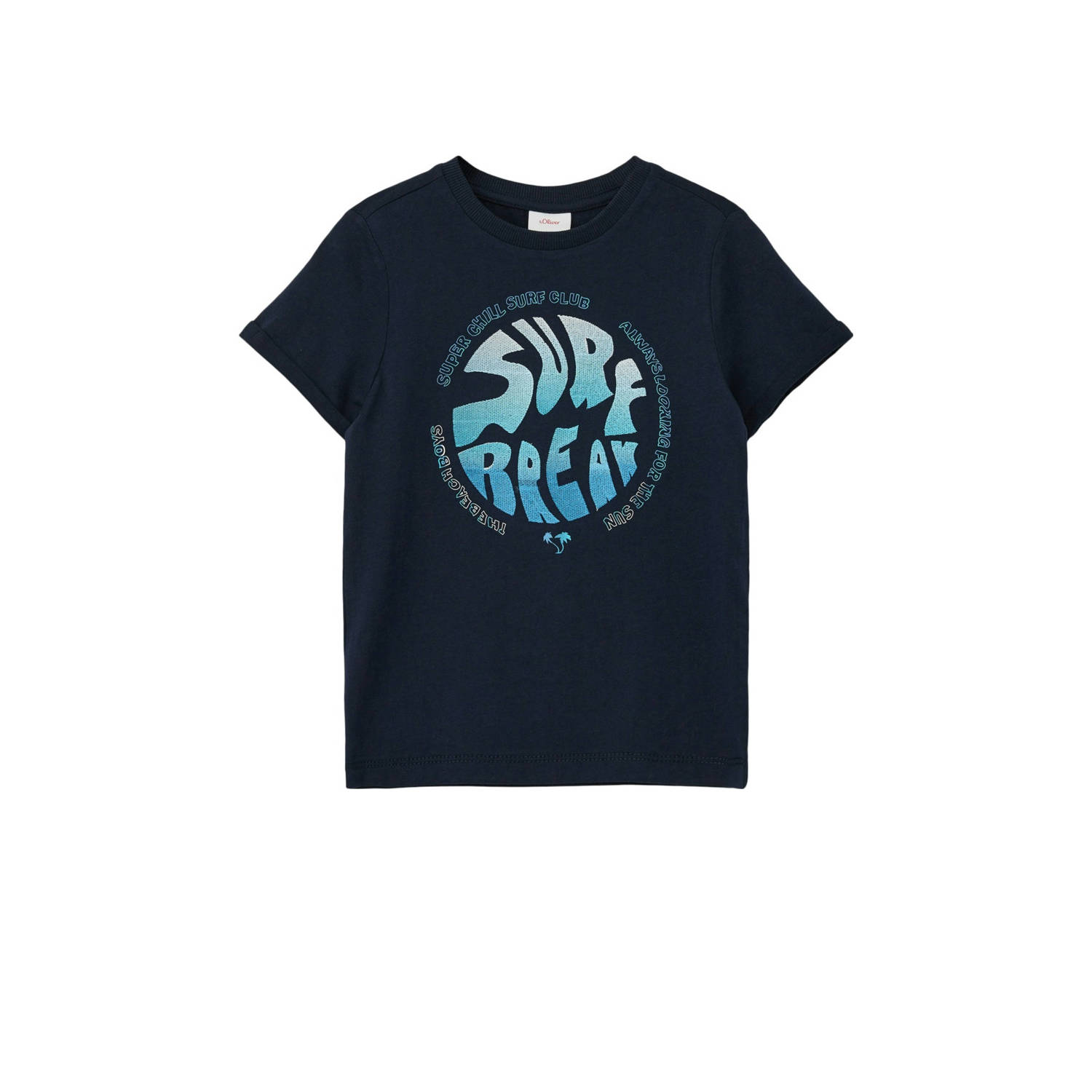 s.Oliver T-shirt met printopdruk donkerblauw