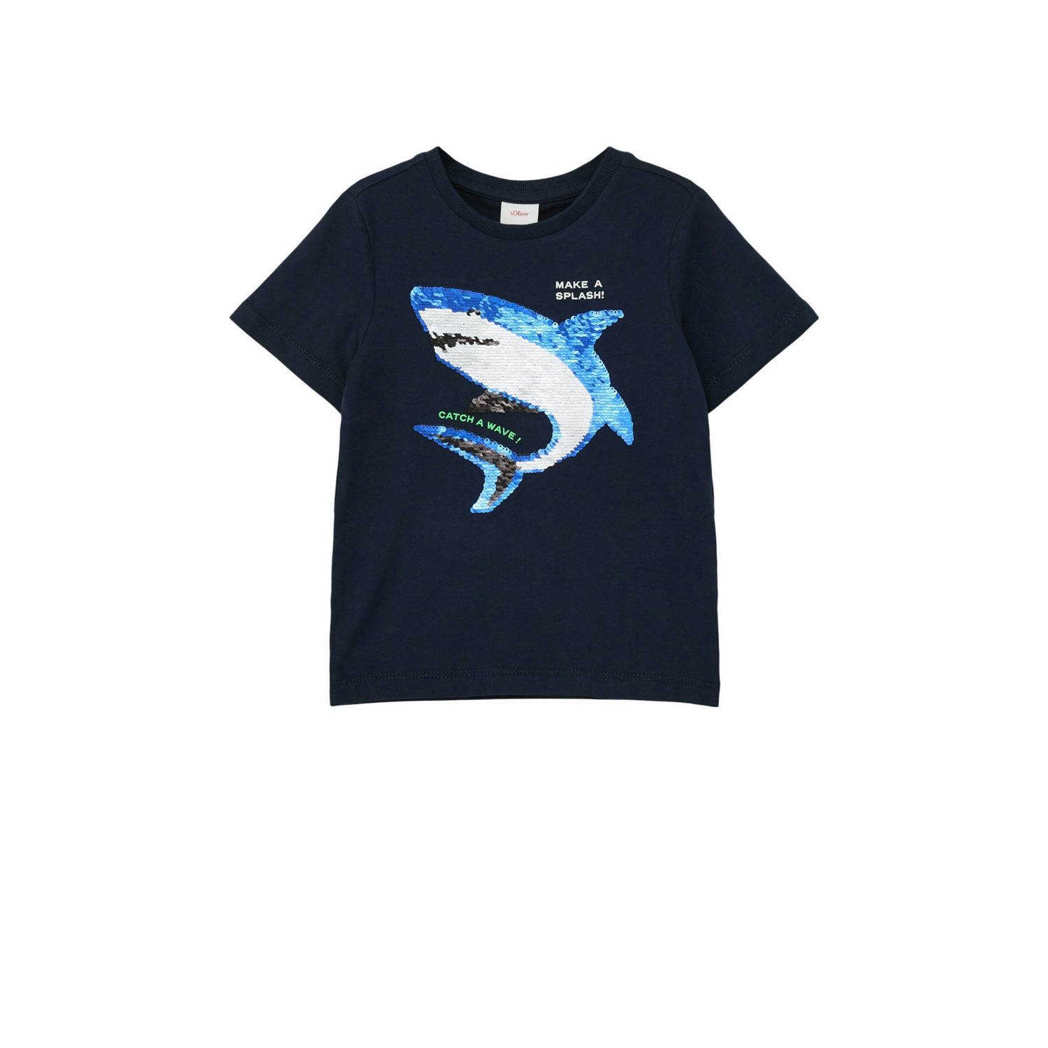 s.Oliver T-shirt met printopdruk donkerblauw