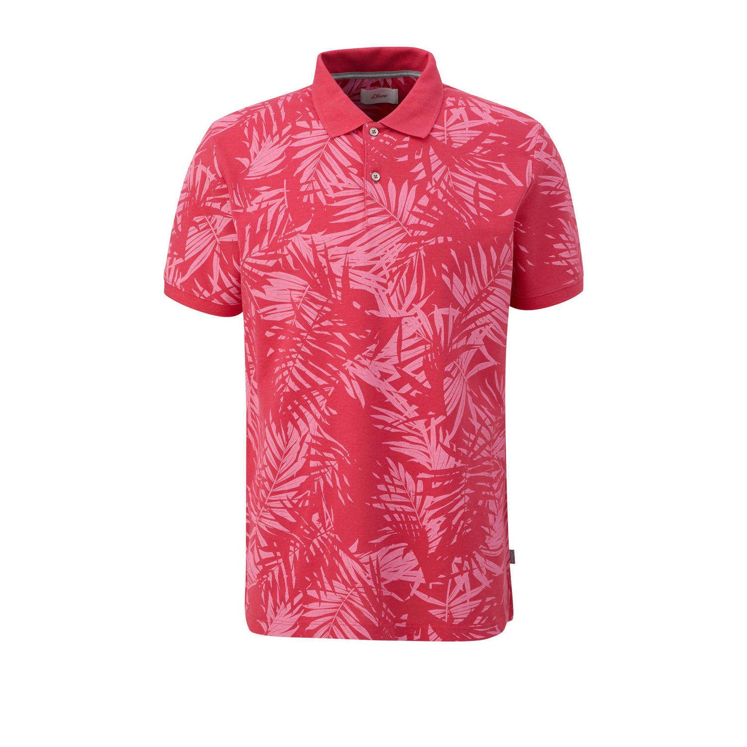 s.Oliver regular fit polo met all over print roze