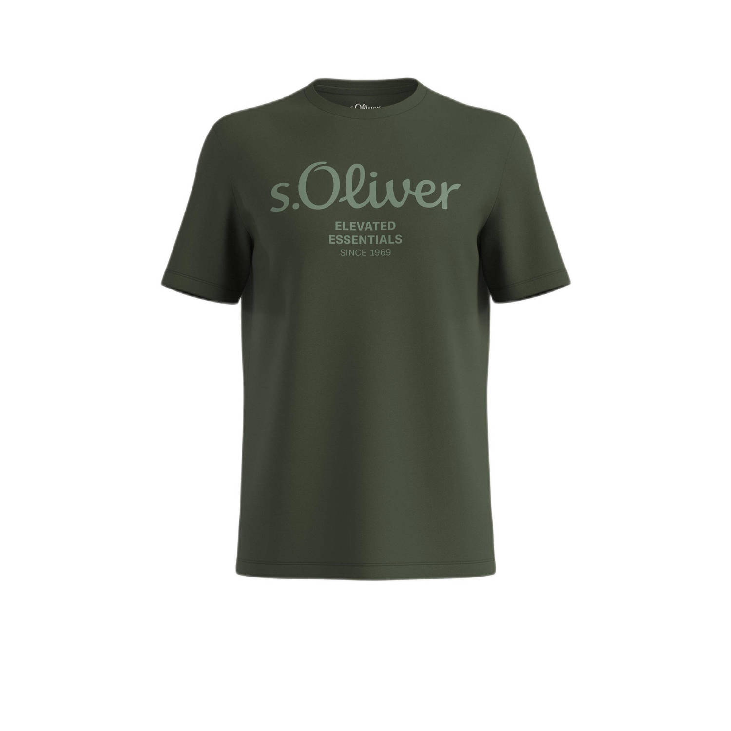 S.Oliver T-shirt met printopdruk donkergroen