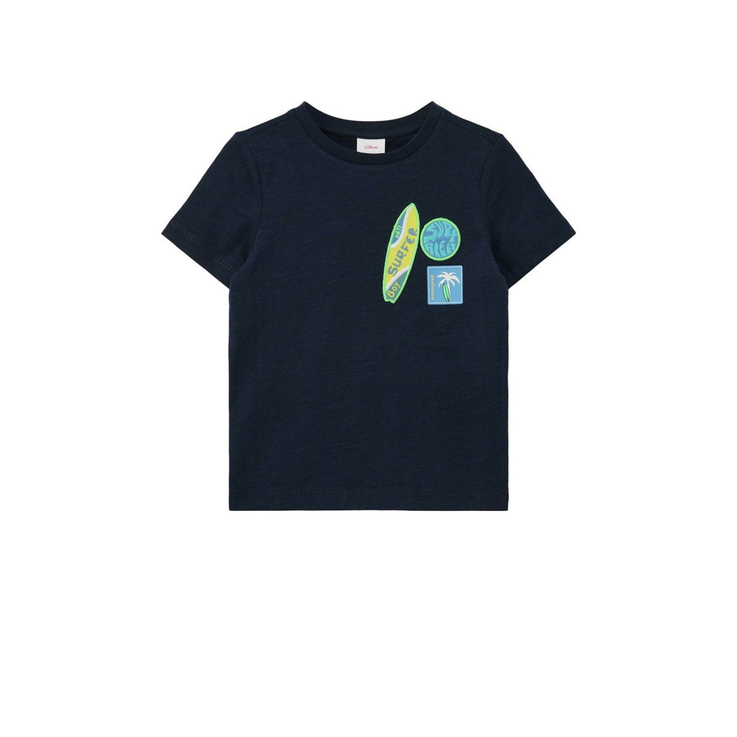 S.Oliver T-shirt met printopdruk Blauw Jongens Katoen Ronde hals Printopdruk 128 134