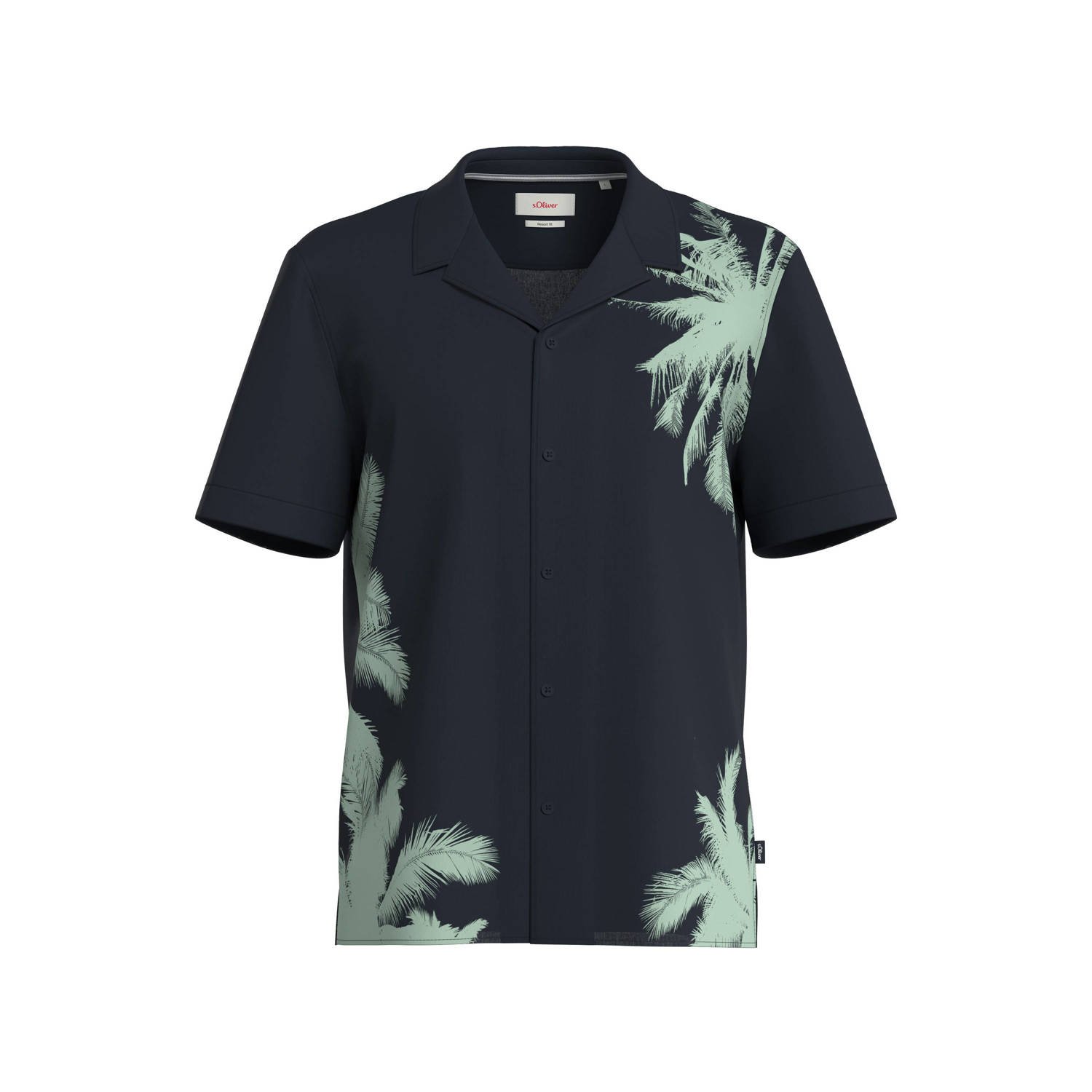 S.Oliver Big Size regular fit overhemd Plus Size met printopdruk marine