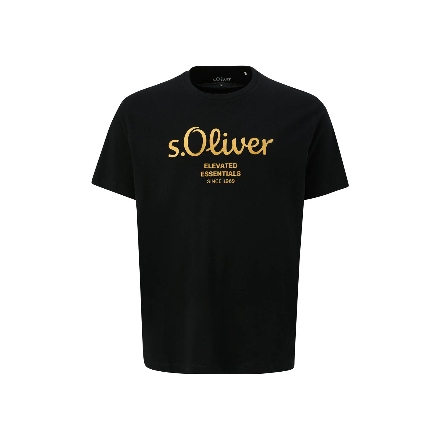S.Oliver Big Size T-shirt Plus Size met printopdruk zwart