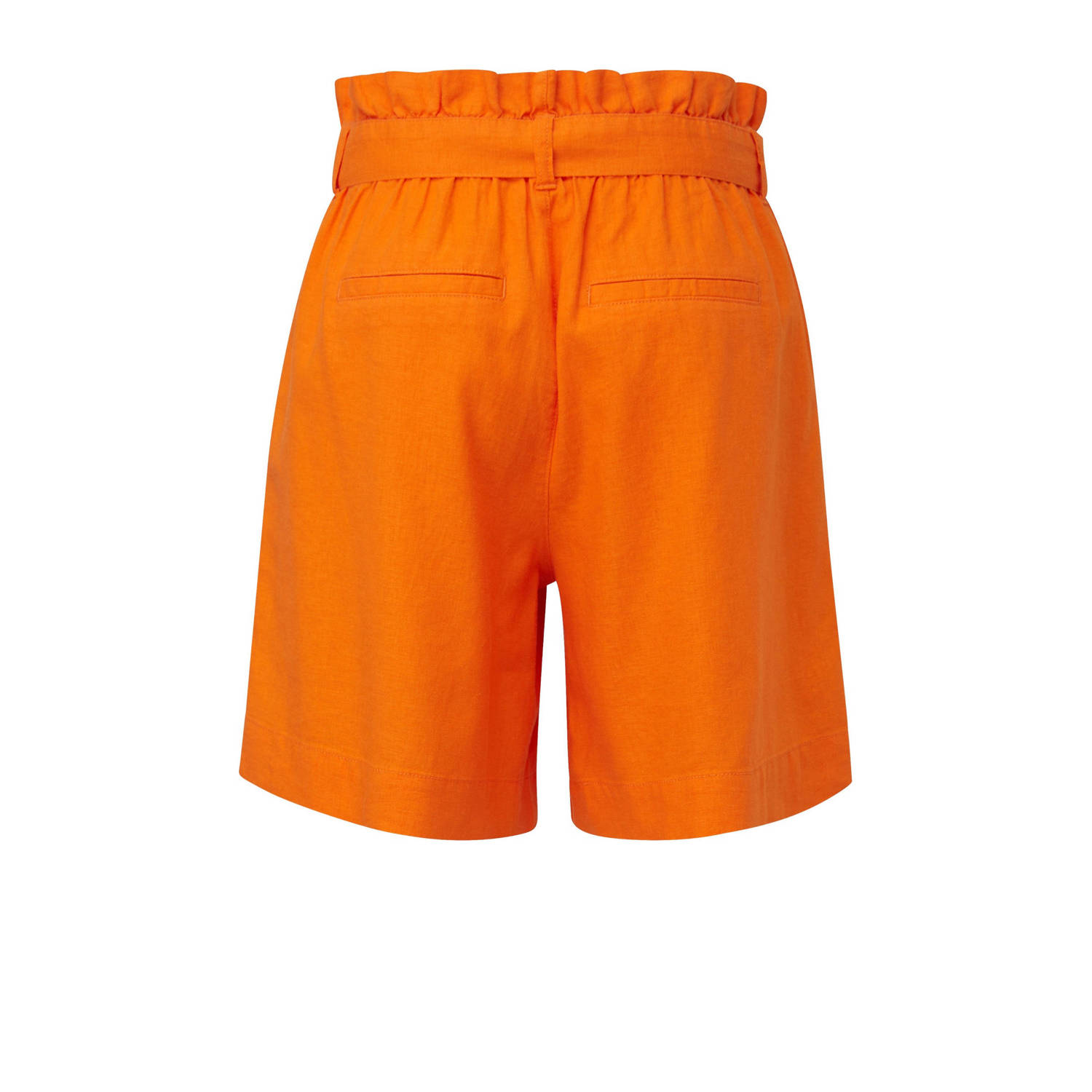 s.Oliver high waist straight fit short oranje