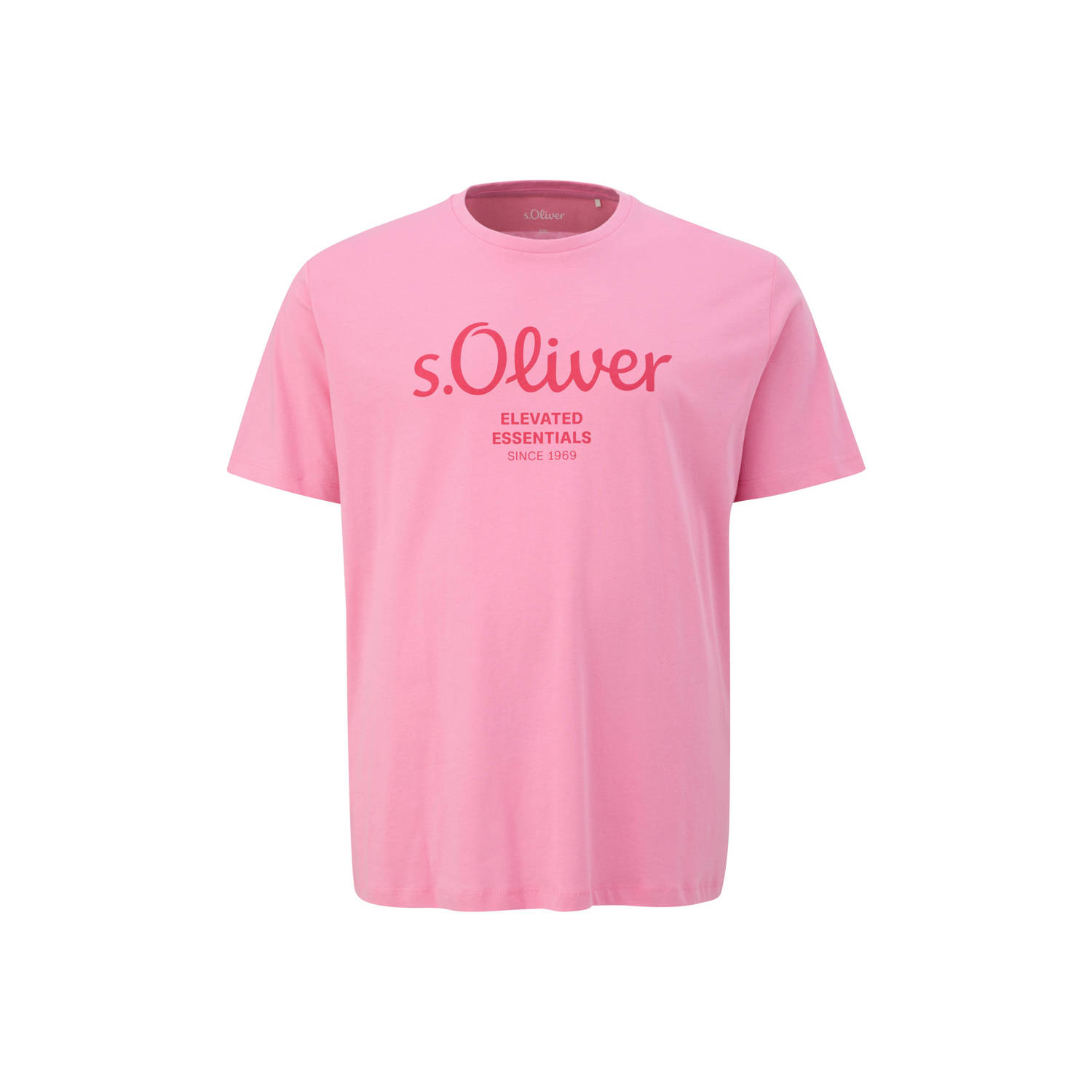 S.Oliver Big Size T-shirt Plus Size met printopdruk roze