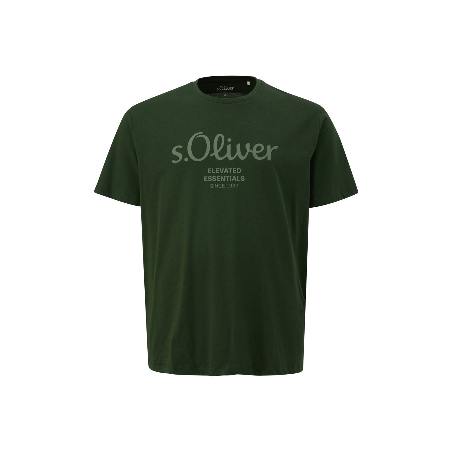 S.Oliver Big Size T-shirt Plus Size met printopdruk kakigroen