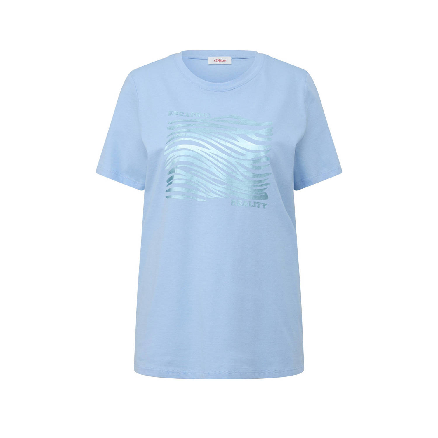 S.Oliver T-shirt met printopdruk blauw