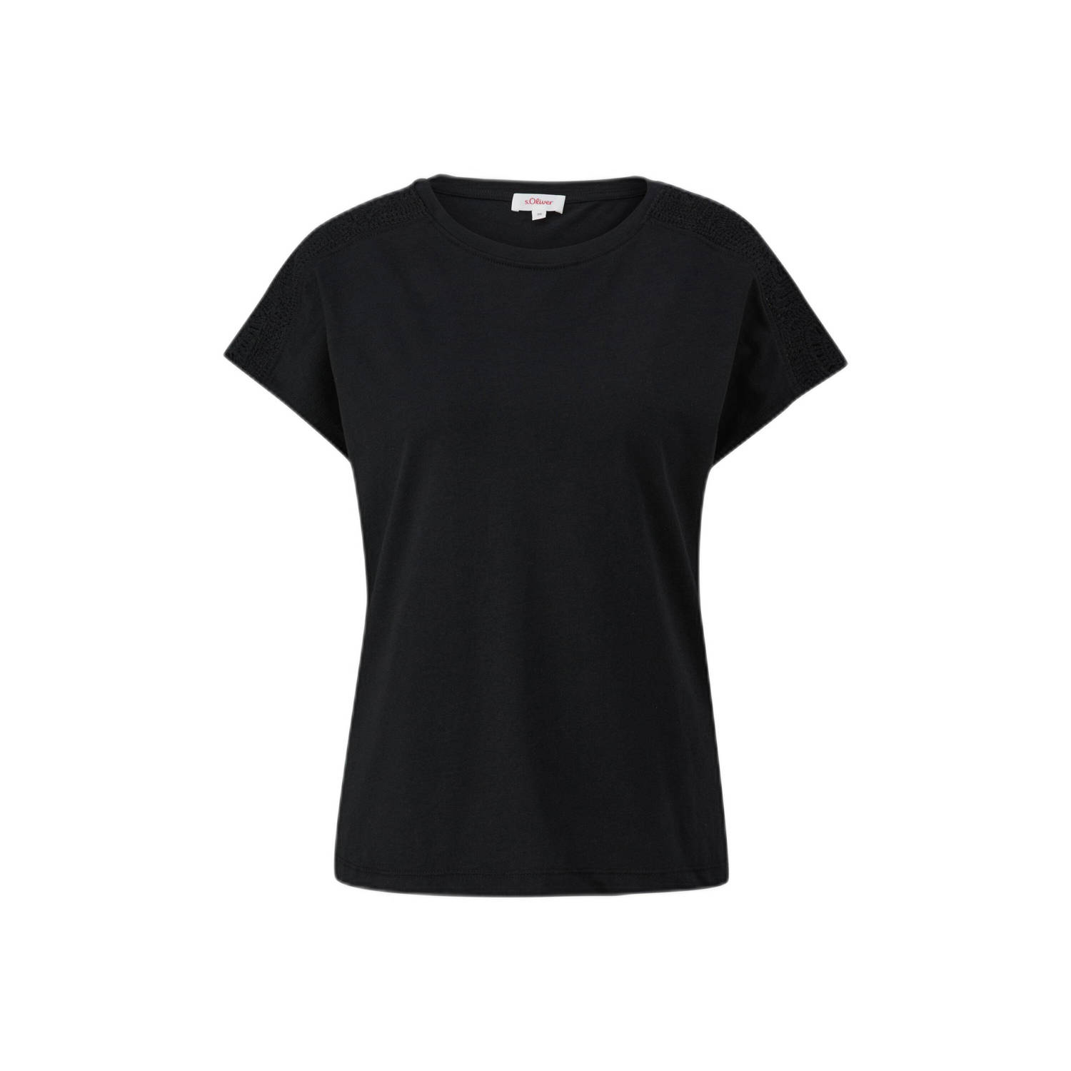 S.Oliver RED LABEL T-shirt met gehaakt kant en ronde hals