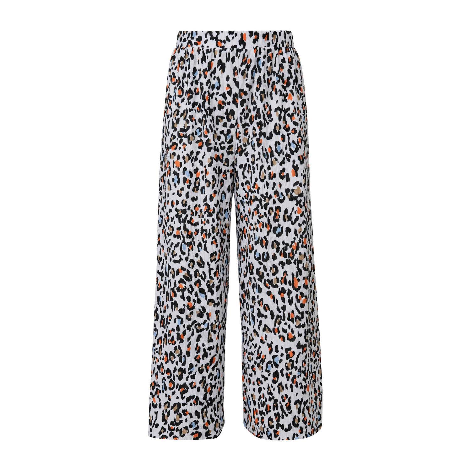 s.Oliver cropped wide leg broek met panterprint multi