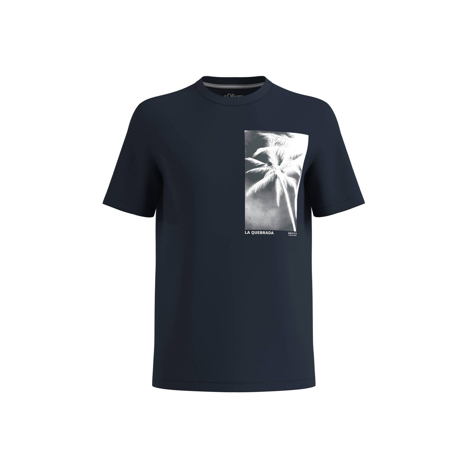 S.Oliver Big Size regular fit T-shirt Plus Size met printopdruk donkerblauw