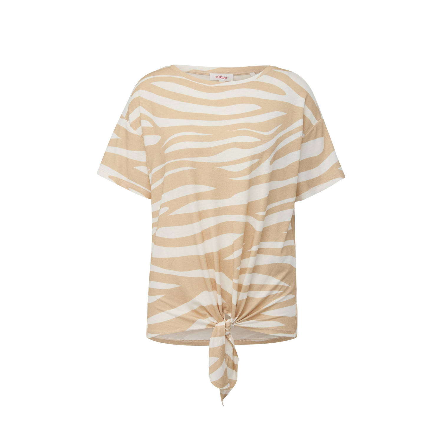 S.Oliver top met zebraprint ecru beige