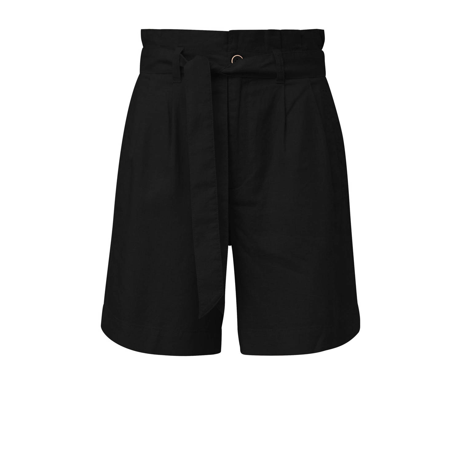 s.Oliver high waist straight fit short zwart