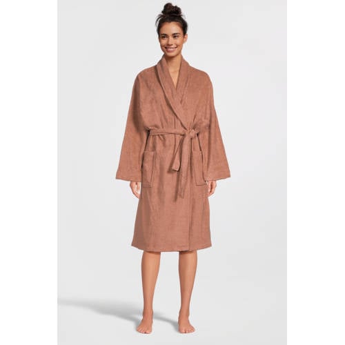 NOUS Living dames badstof badjas Roodbruin afbeelding