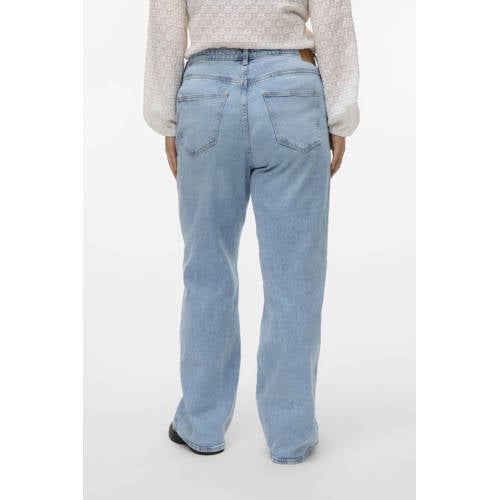 VERO MODA CURVE high waist wide leg jeans light blue denim afbeelding