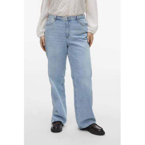 VERO MODA CURVE high waist wide leg jeans light blue denim afbeelding