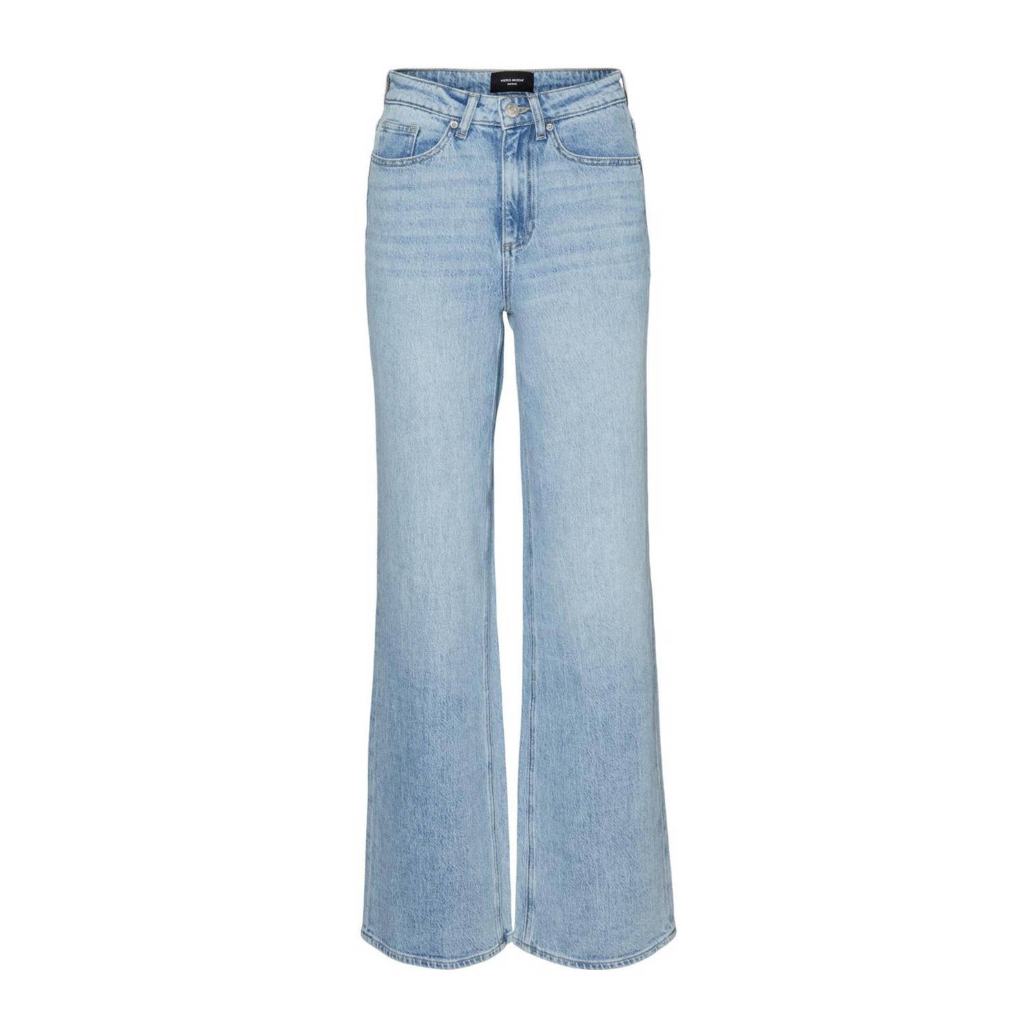 VERO MODA CURVE high waist wide leg jeans light blue denim