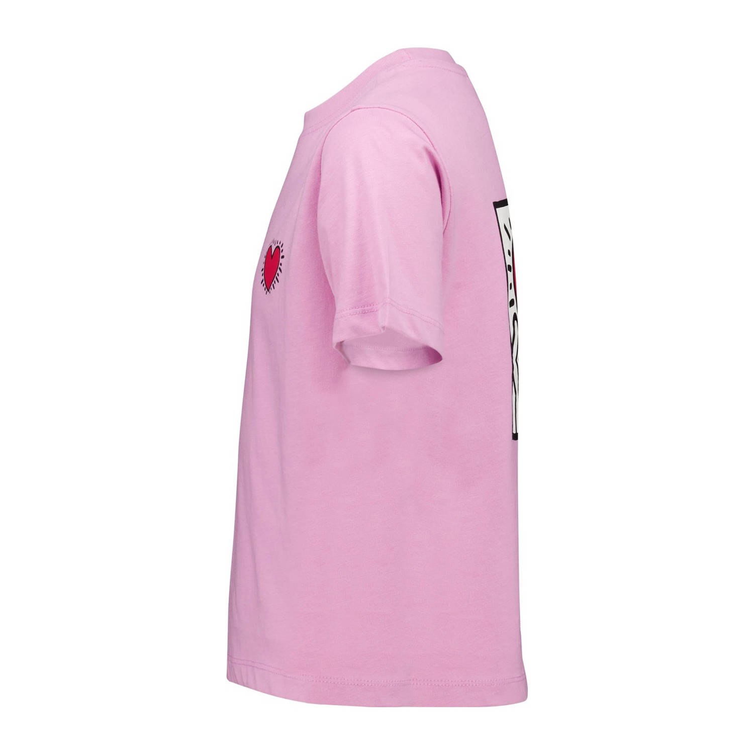 America Today T-shirt met backprint roze