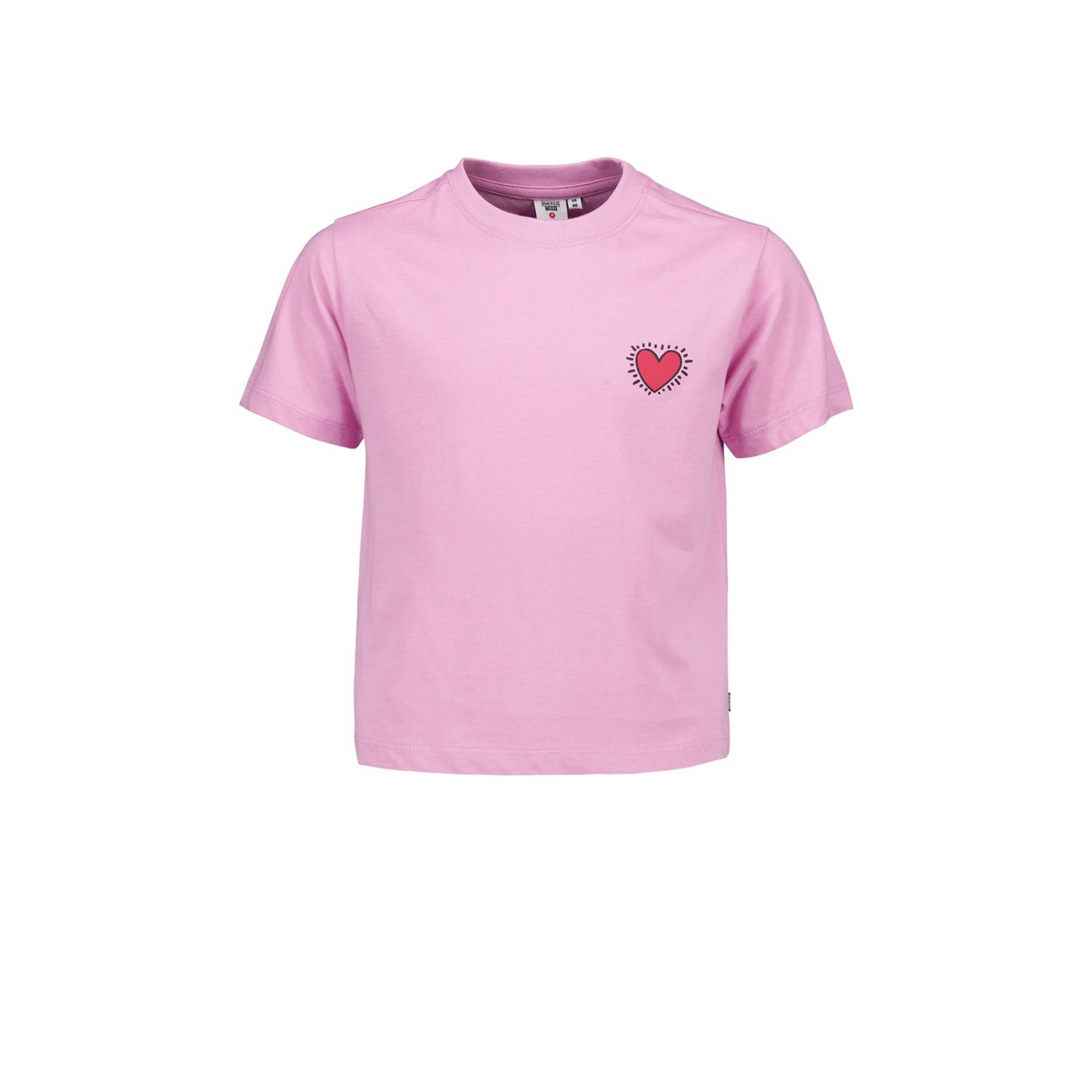 America Today T-shirt met backprint roze Meisjes Katoen Ronde hals Backprint 170 176