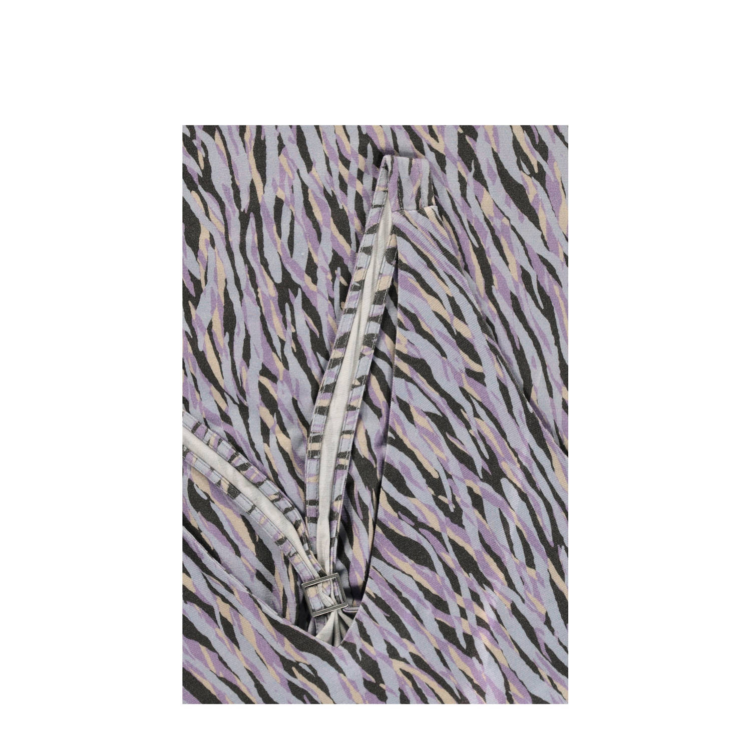 Expresso geweven top met zebraprint paars zwart blauw