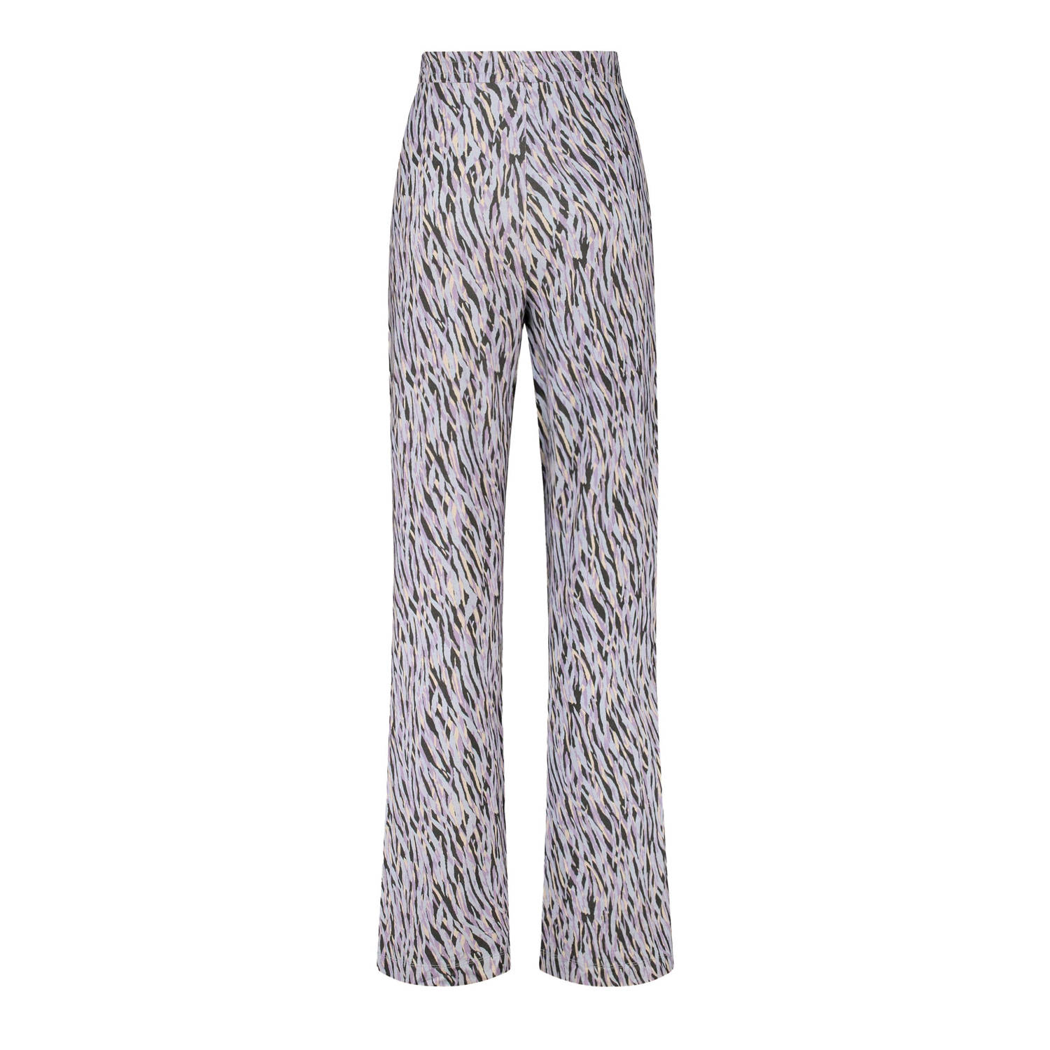 Expresso regular fit broek met zebraprint paars lichtblauw beige
