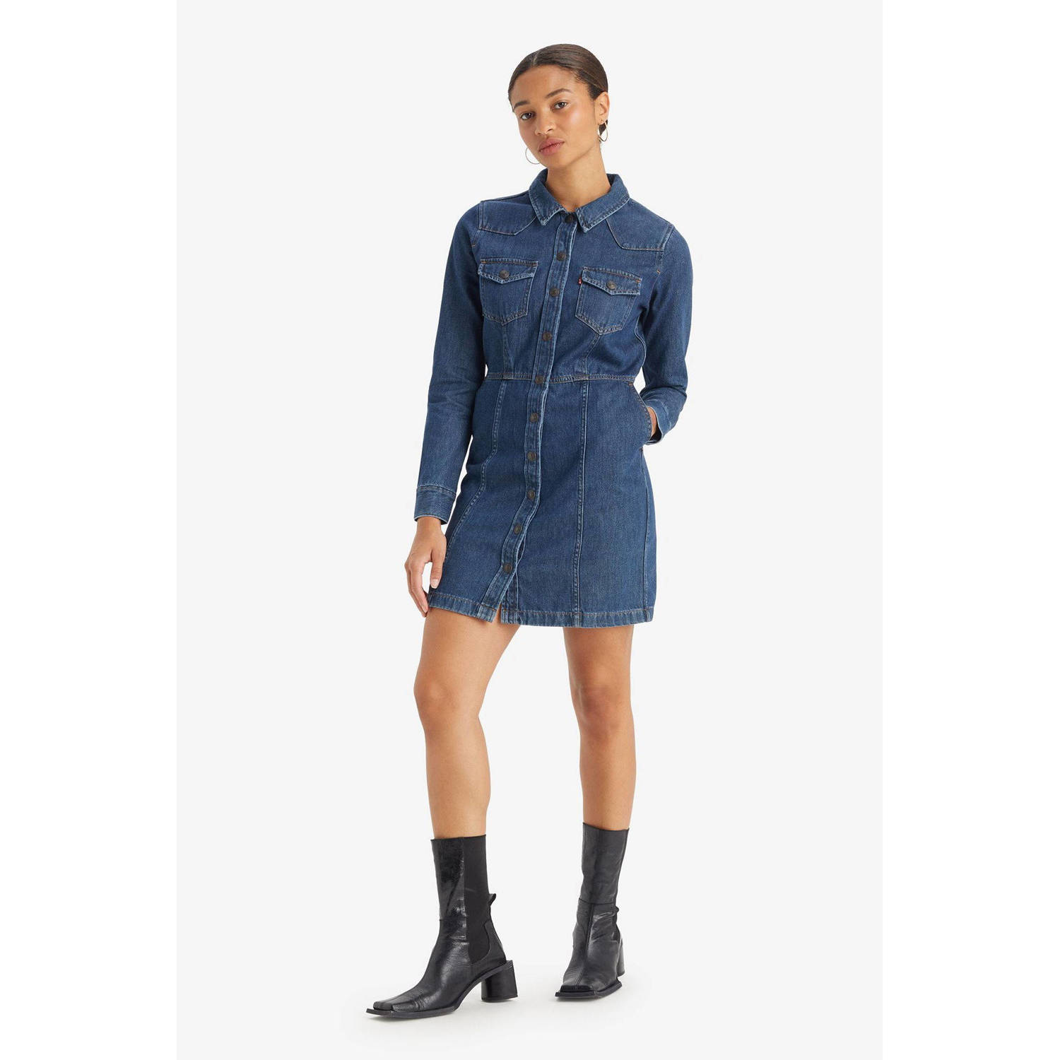 Levi's Jeans jurk FLYNN WESTERN CORE DRES (Nieuwe collectie)