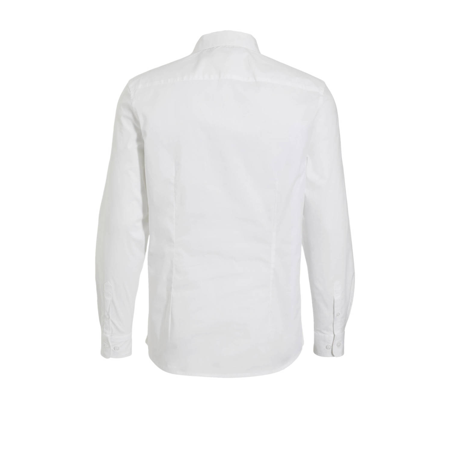 anytime slim fit poplin overhemd wit