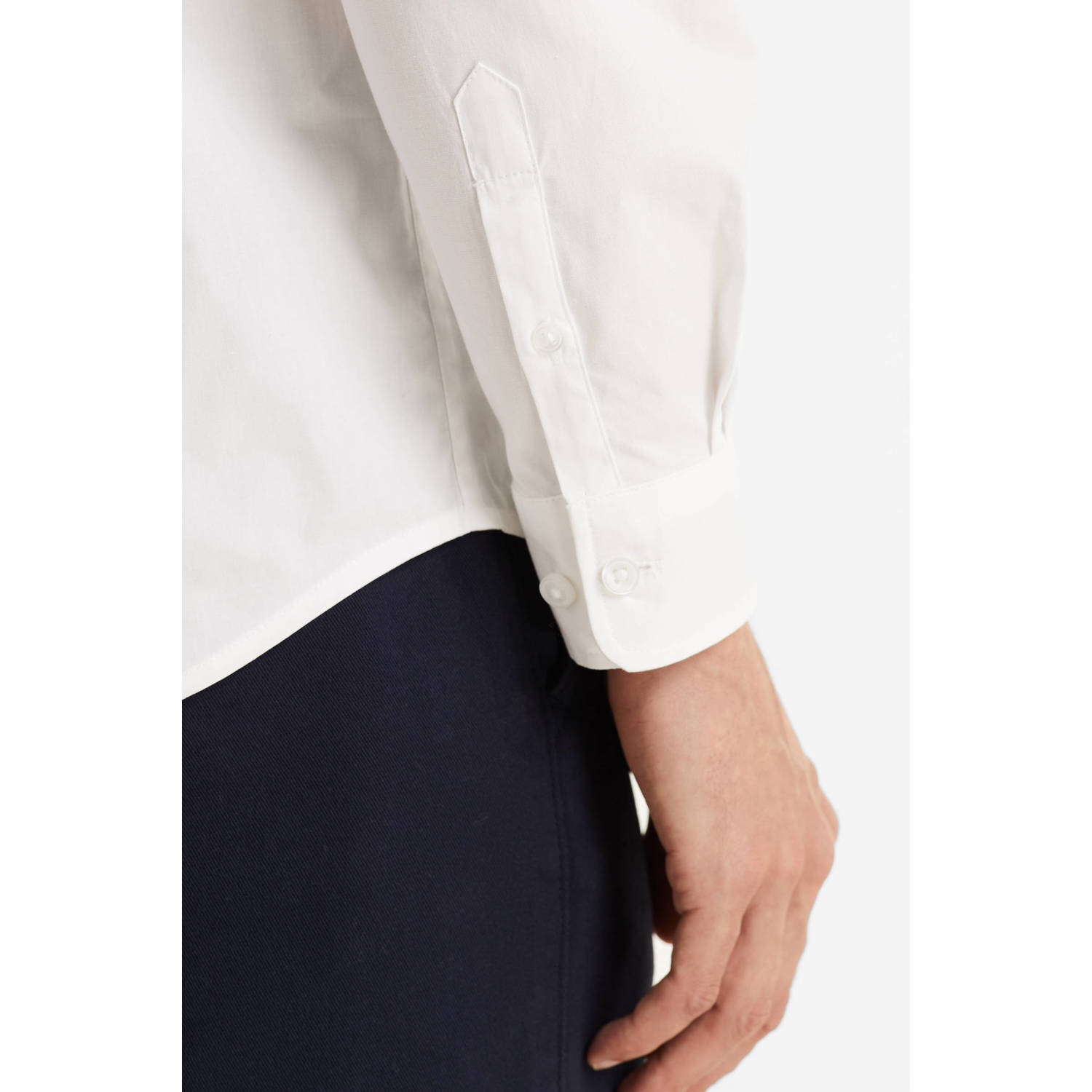 anytime slim fit poplin overhemd wit