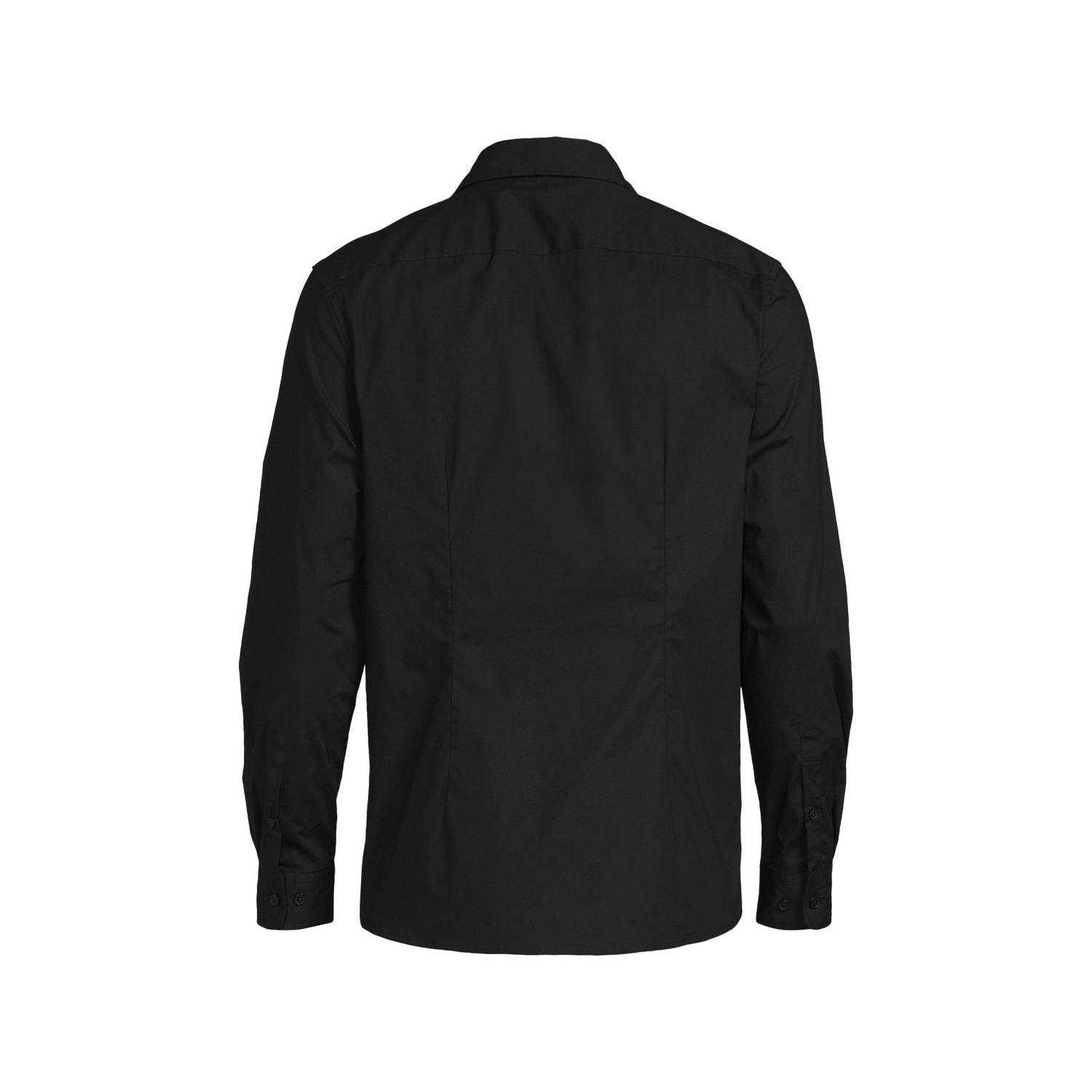 anytime slim fit poplin overhemd zwart