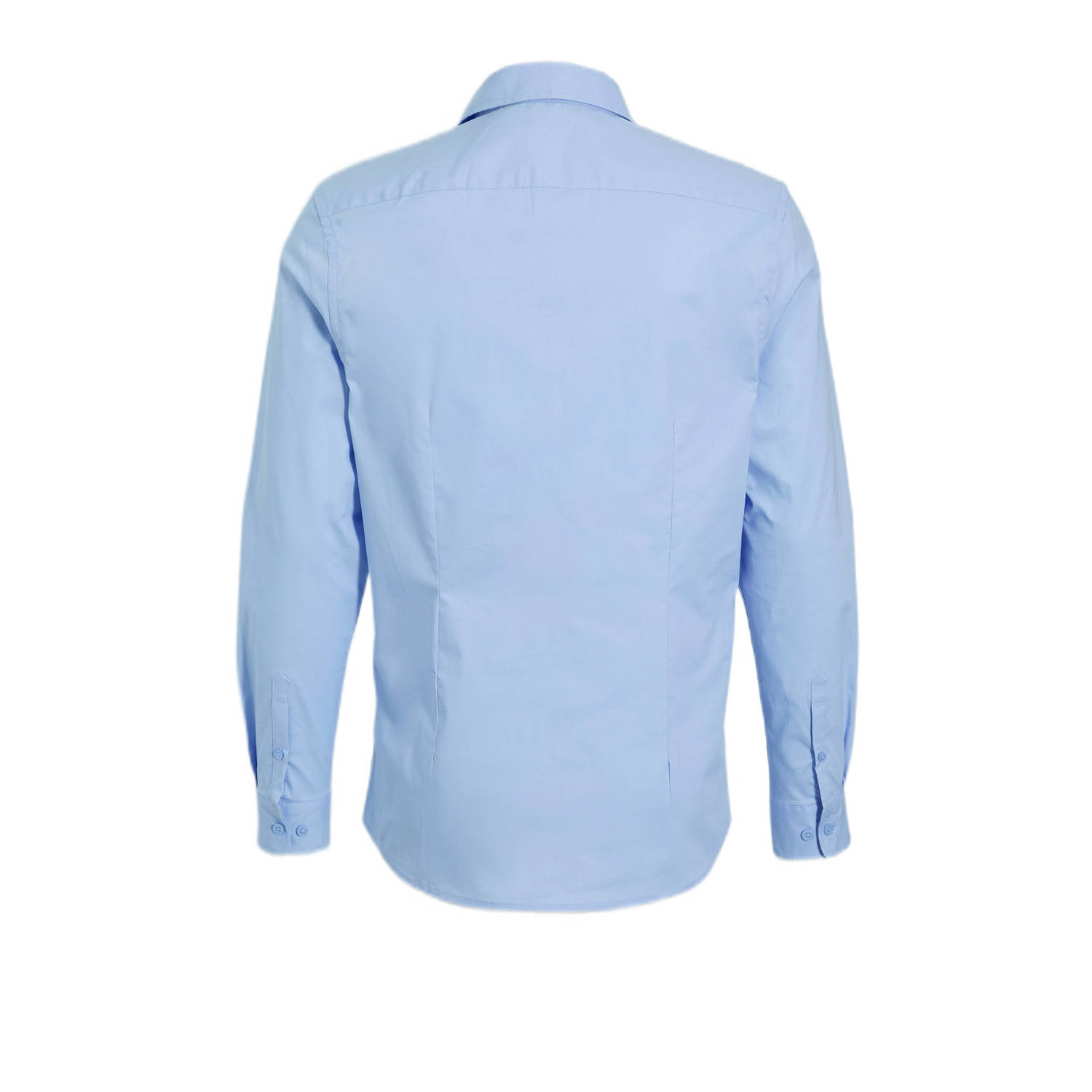 anytime slim fit poplin overhemd lichtblauw