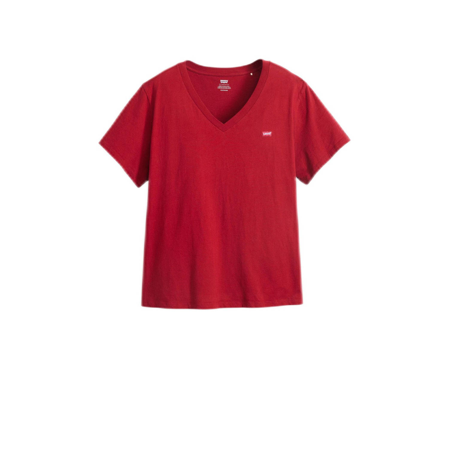 Levi's Plus T-shirt met logo donkerrood