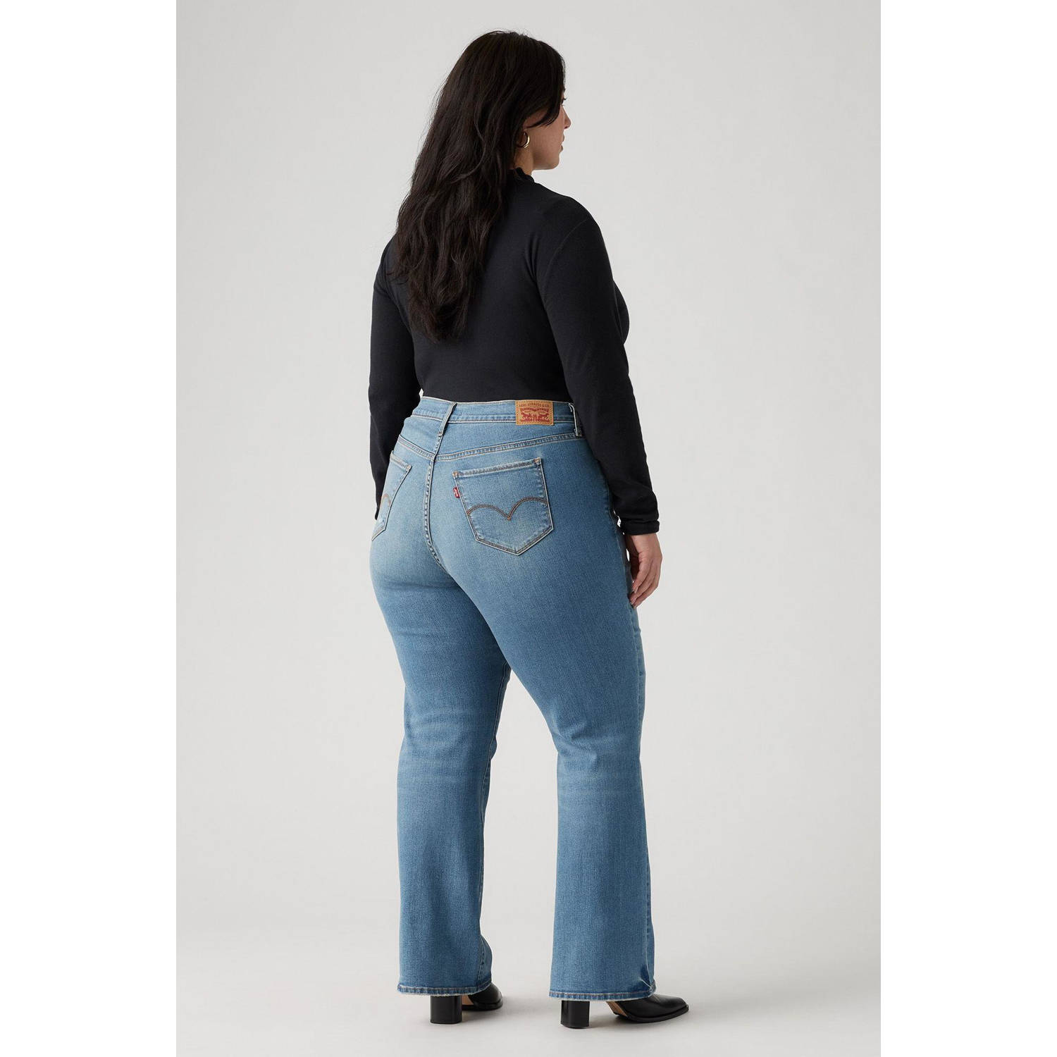 Levi's Plus high waist bootcut jeans light blue denim