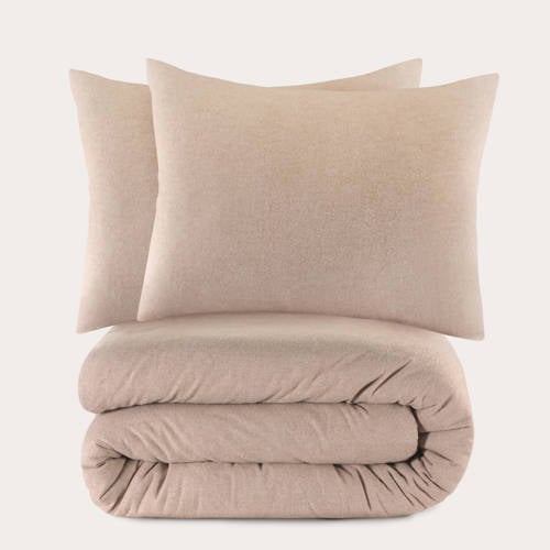 Studio LIVIT flanellen dekbedovertrek 2-persoons (200x220 cm) - Beige