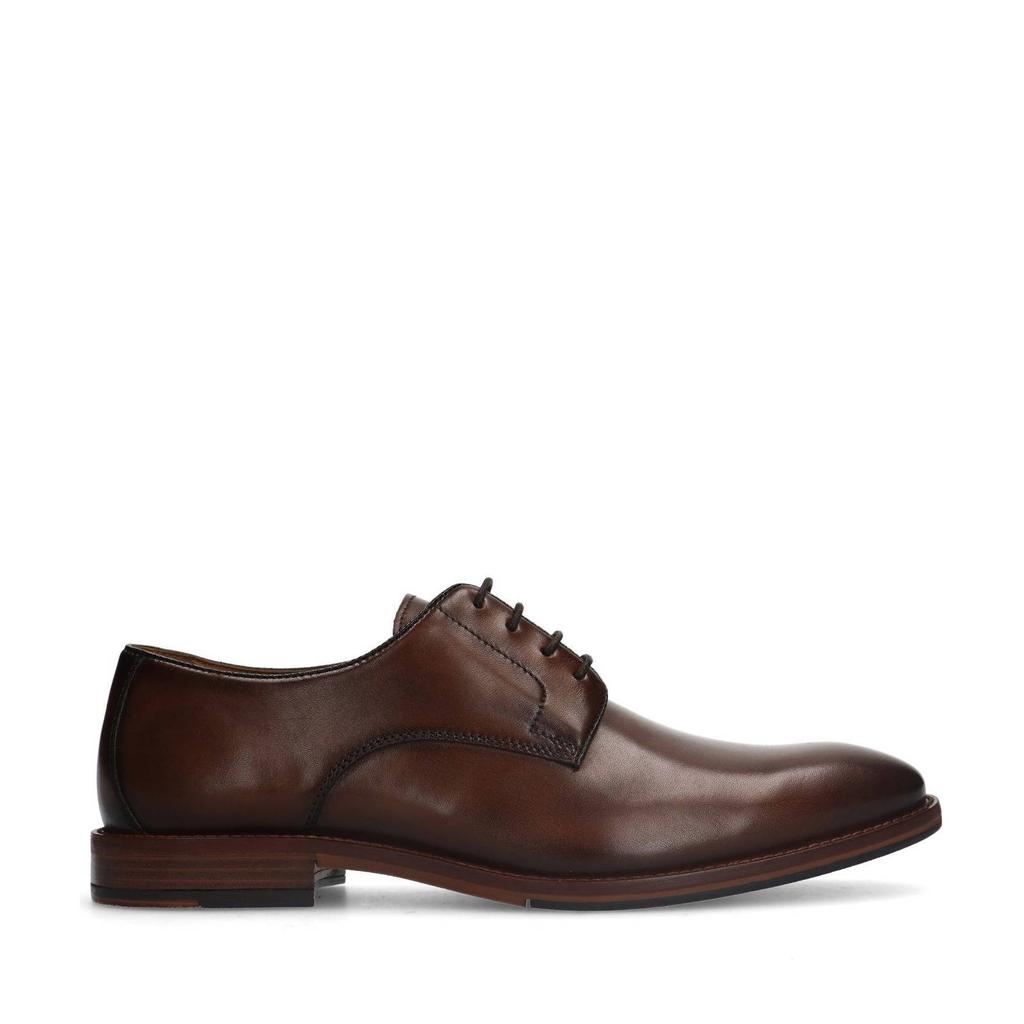 Donkerblauwe heren Manfield leren veterschoenen