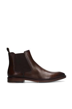 leren chelseaboots donkerbruin