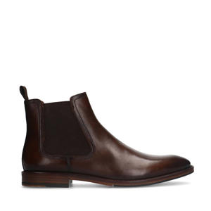 leren chelseaboots donkerbruin