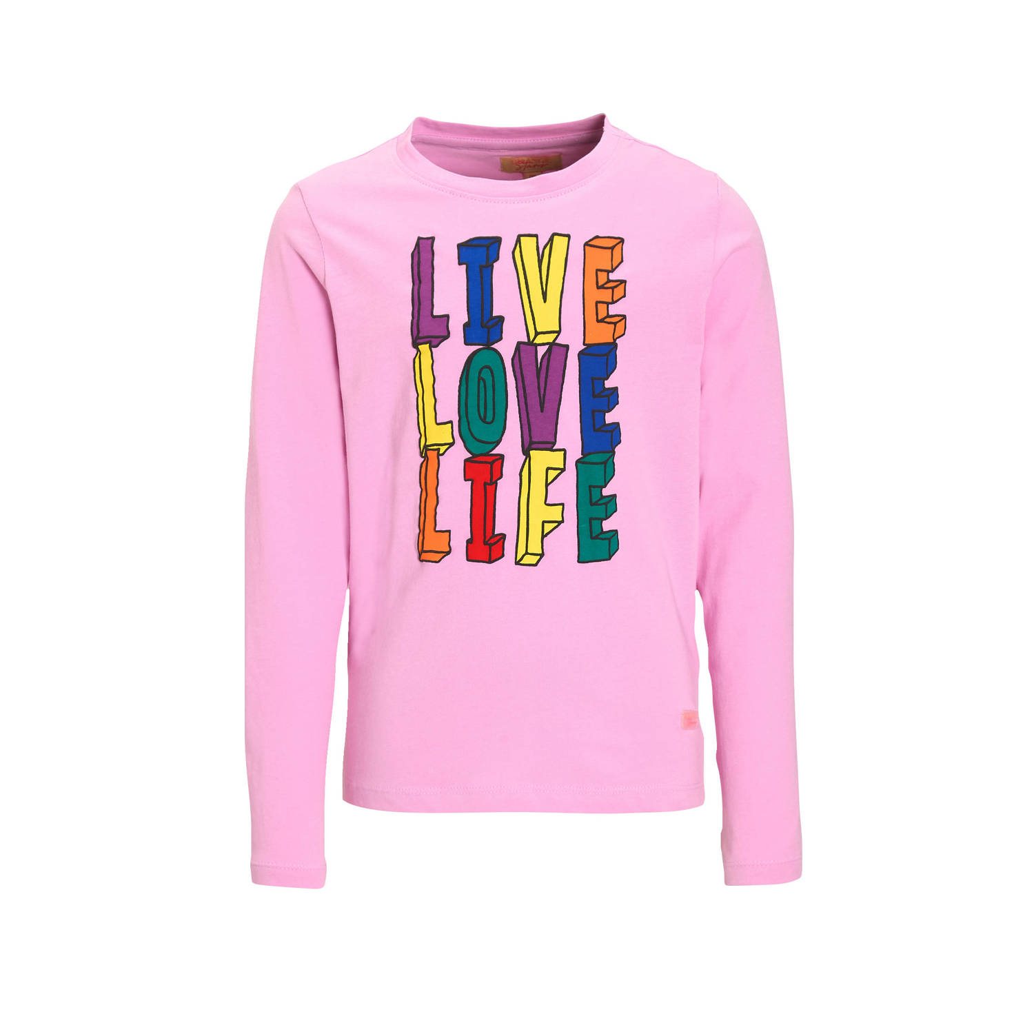 Orange Stars longsleeve Riana roze met print