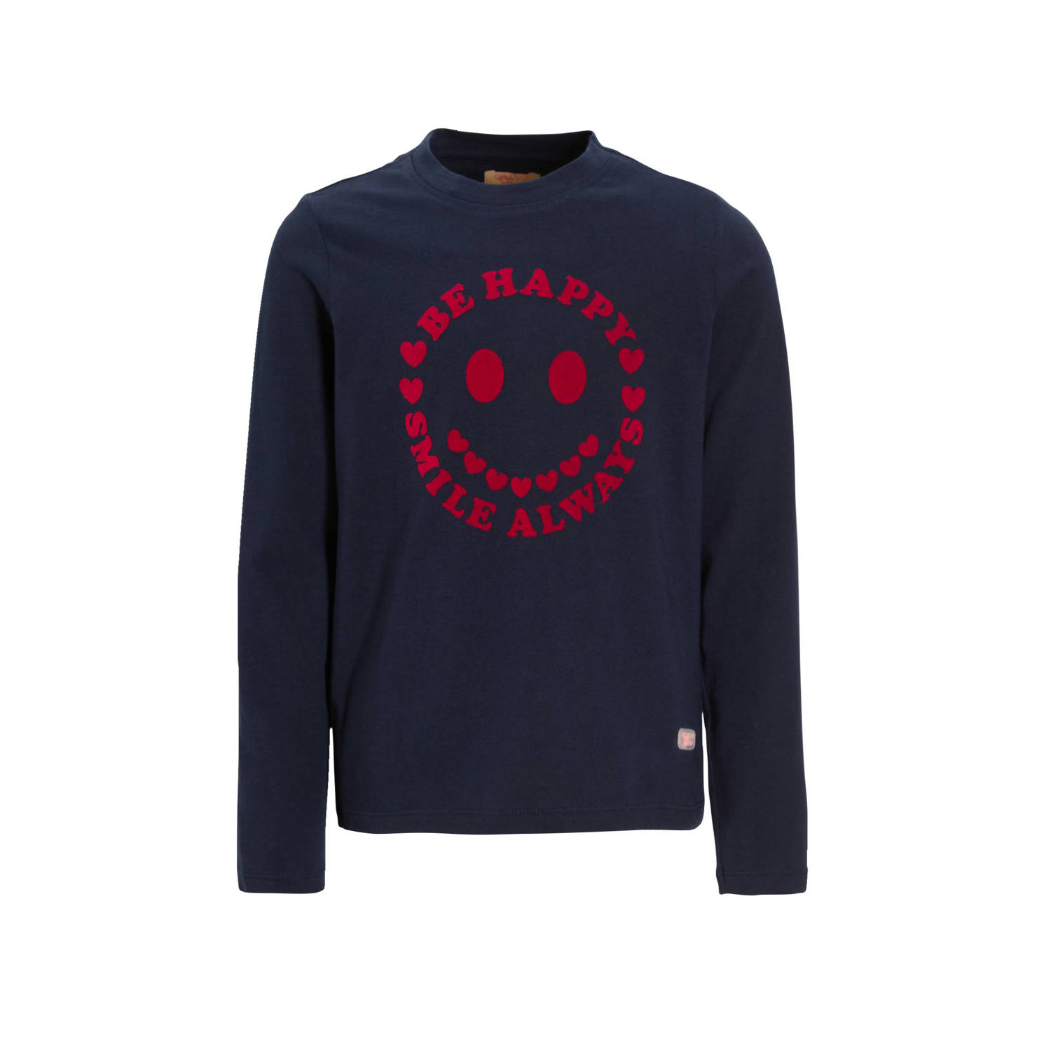 Orange Stars longsleeve Rezi met printopdruk donkerblauw