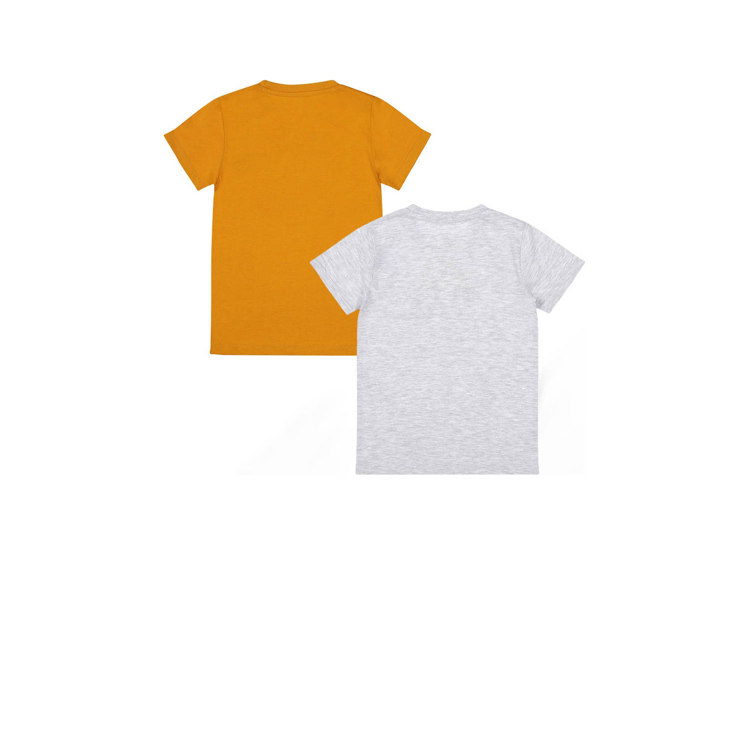 Dirkje t-shirt set van 2 oranje grijs