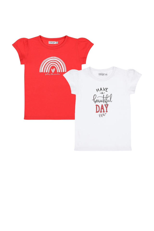 Dirkje T-shirt set van rood/wit wehkamp