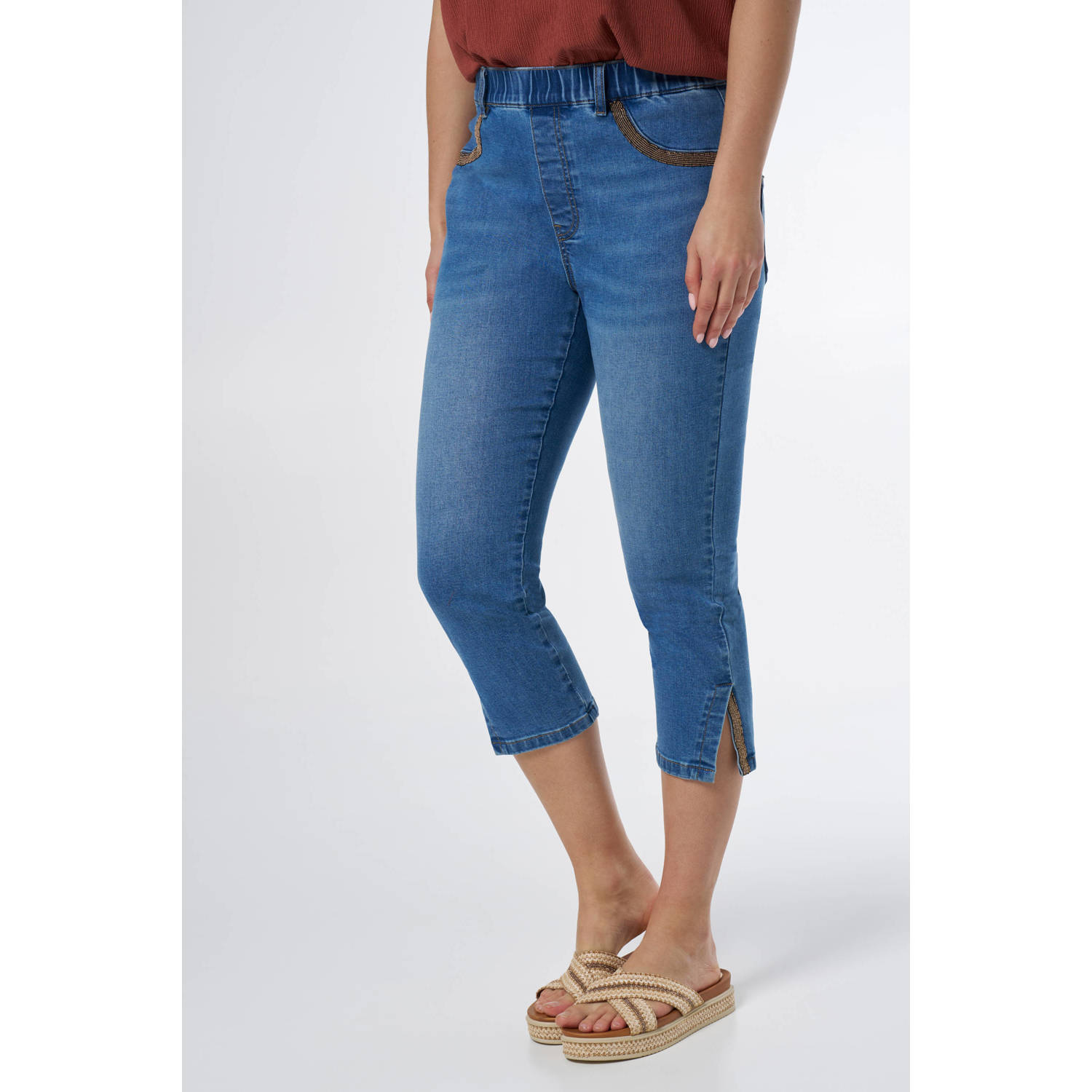 MS Mode capri jeans medium blue denim