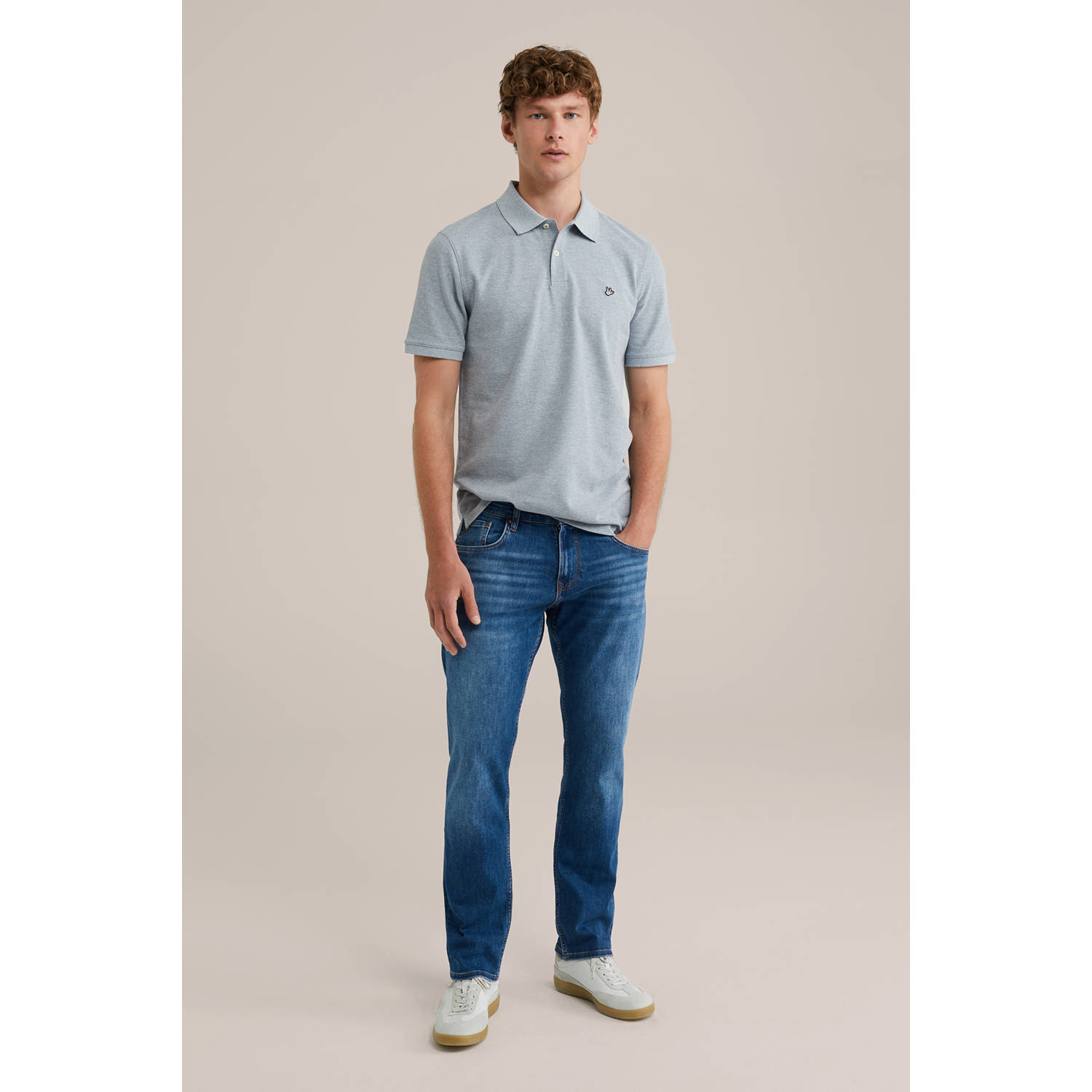 WE Fashion WE Fundamentals polo lichtblauw