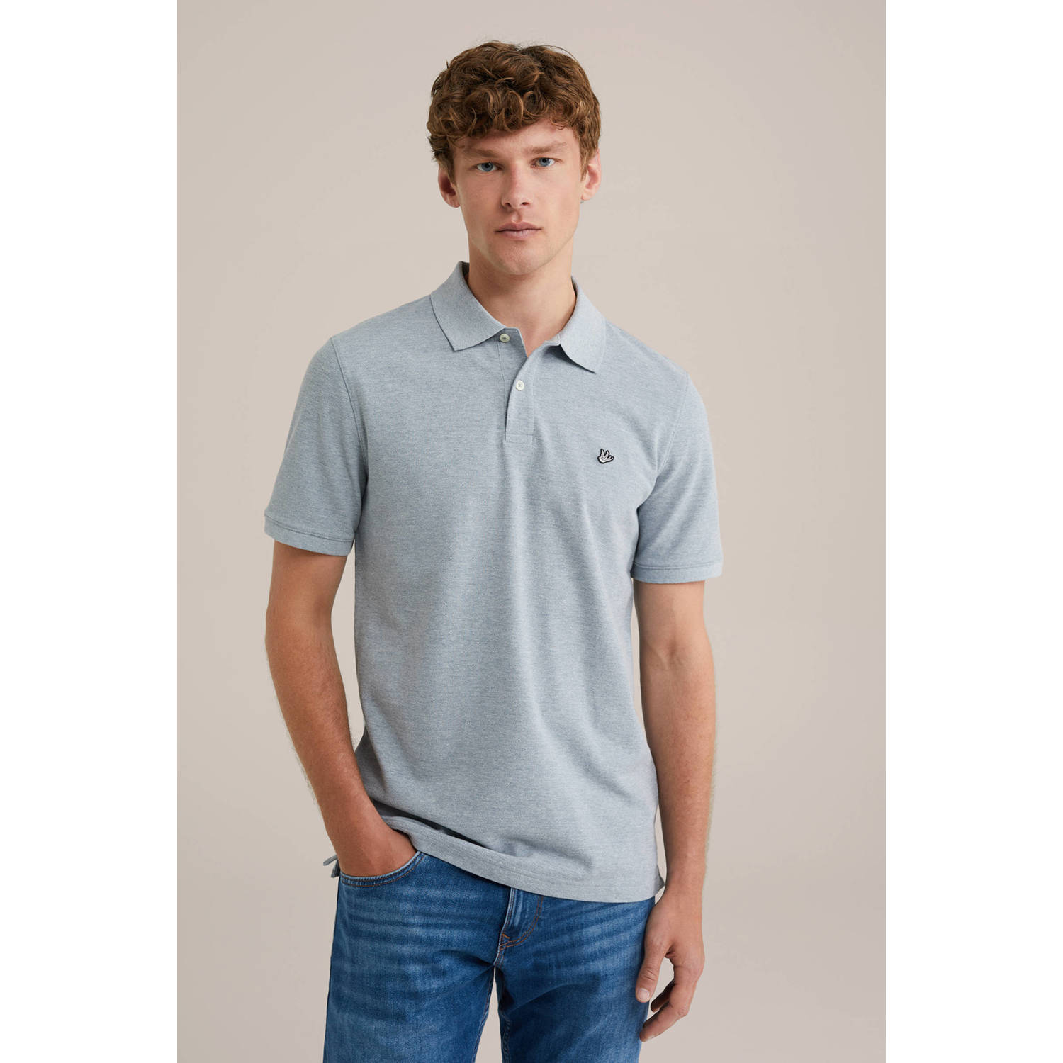 WE Fashion WE Fundamentals polo lichtblauw