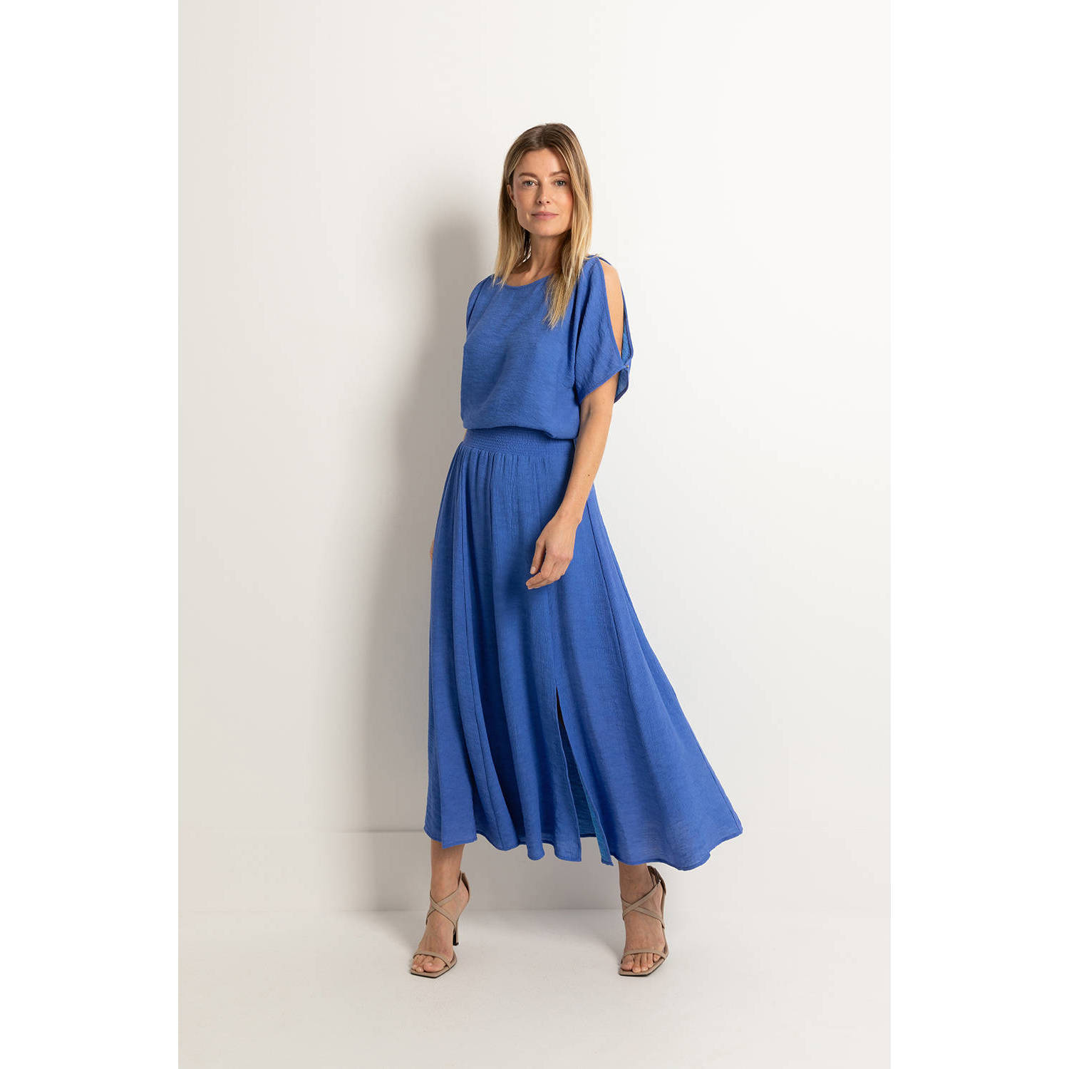 Claudia Sträter maxi rok blauw