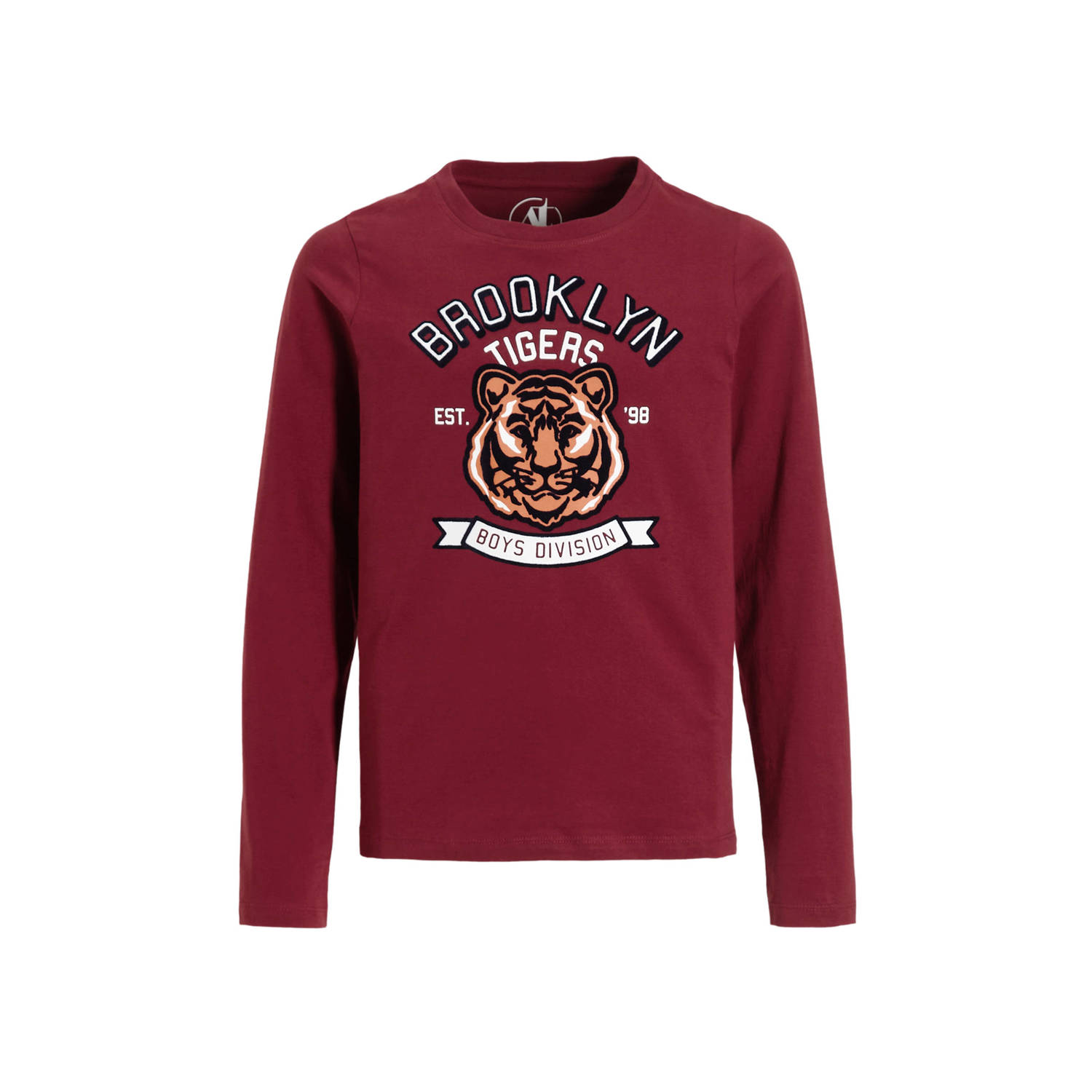 Anytime longsleeve met printopdruk rood