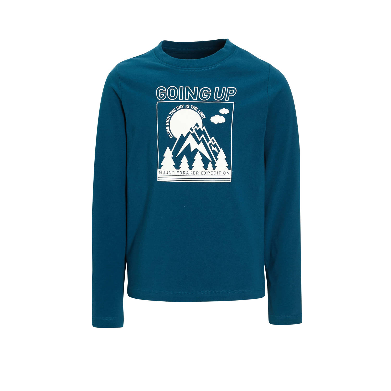 Anytime longsleeve met printopdruk blauw